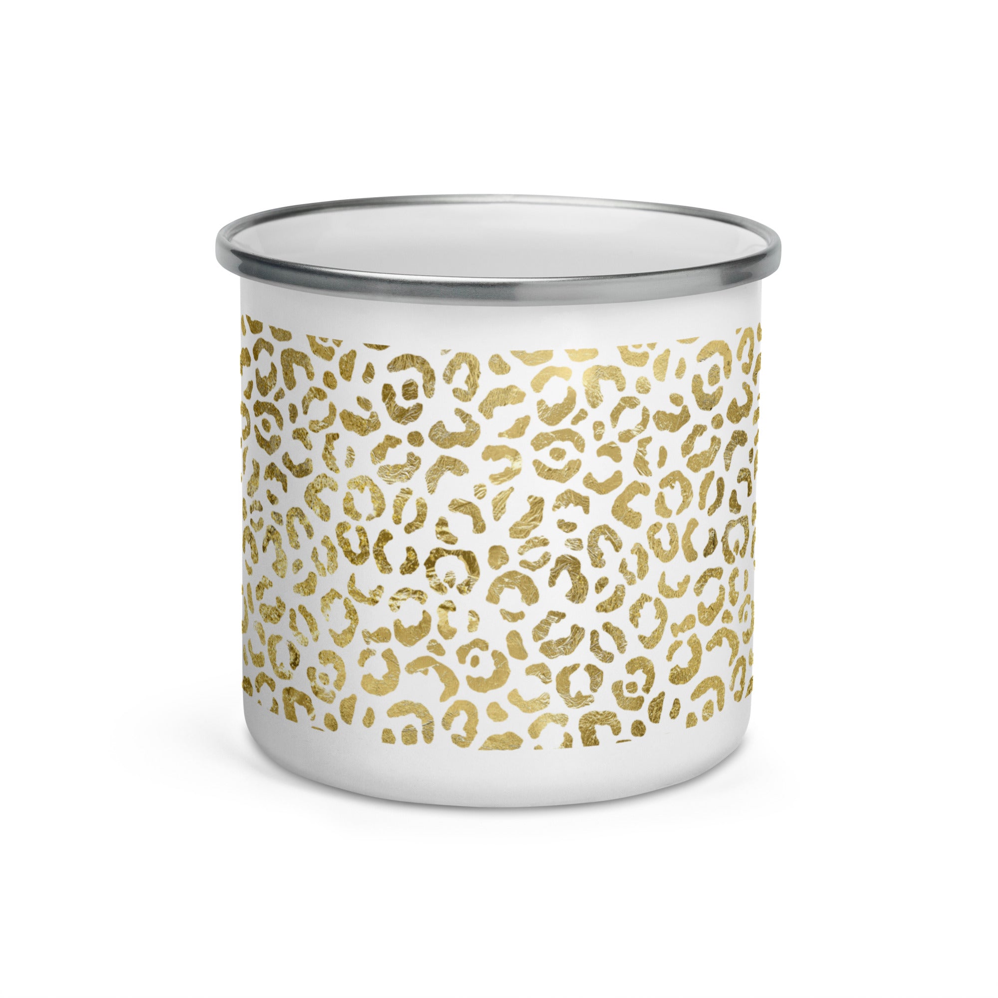 Enamel Mug Golden Leopard Print