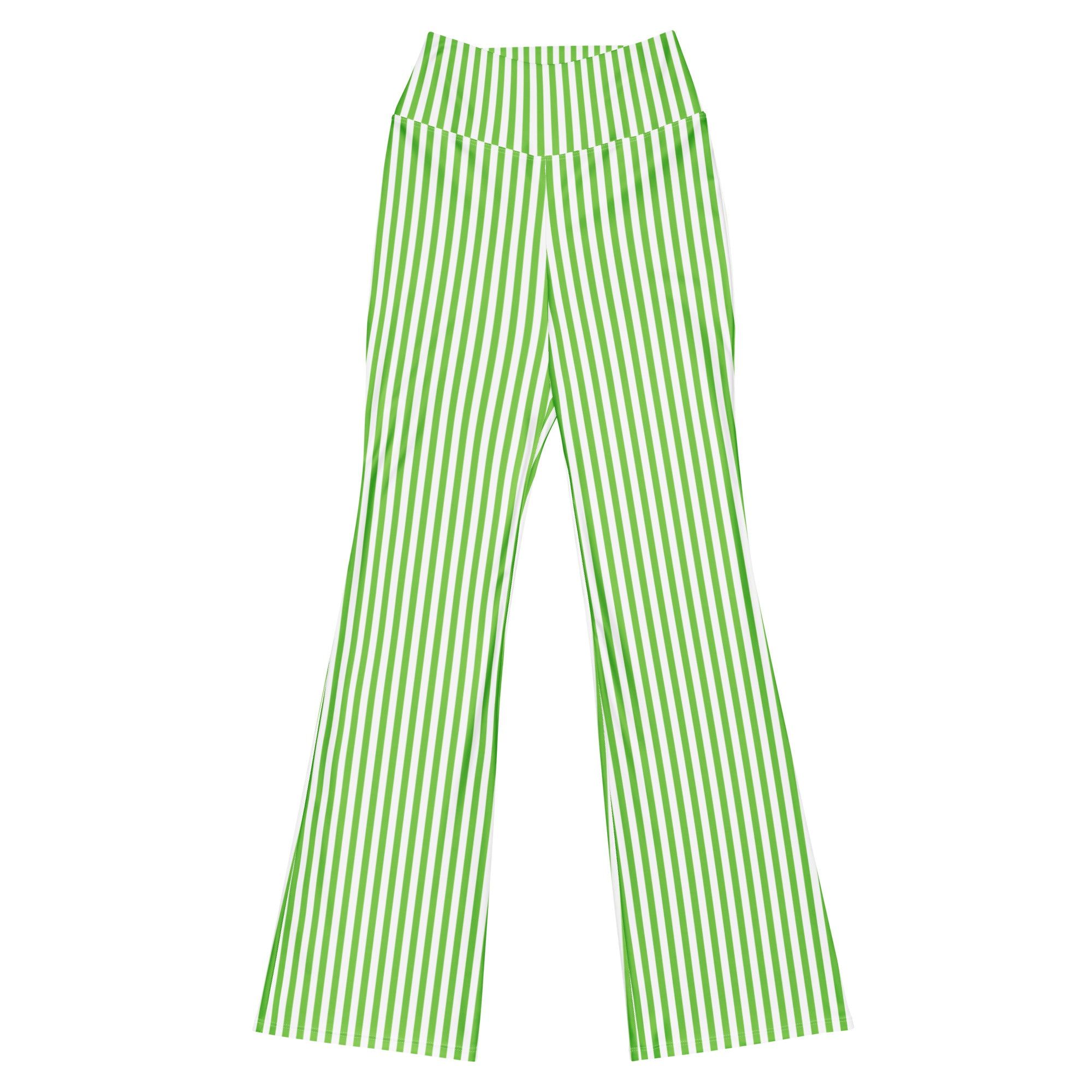 Flare leggings White and Green Stripes