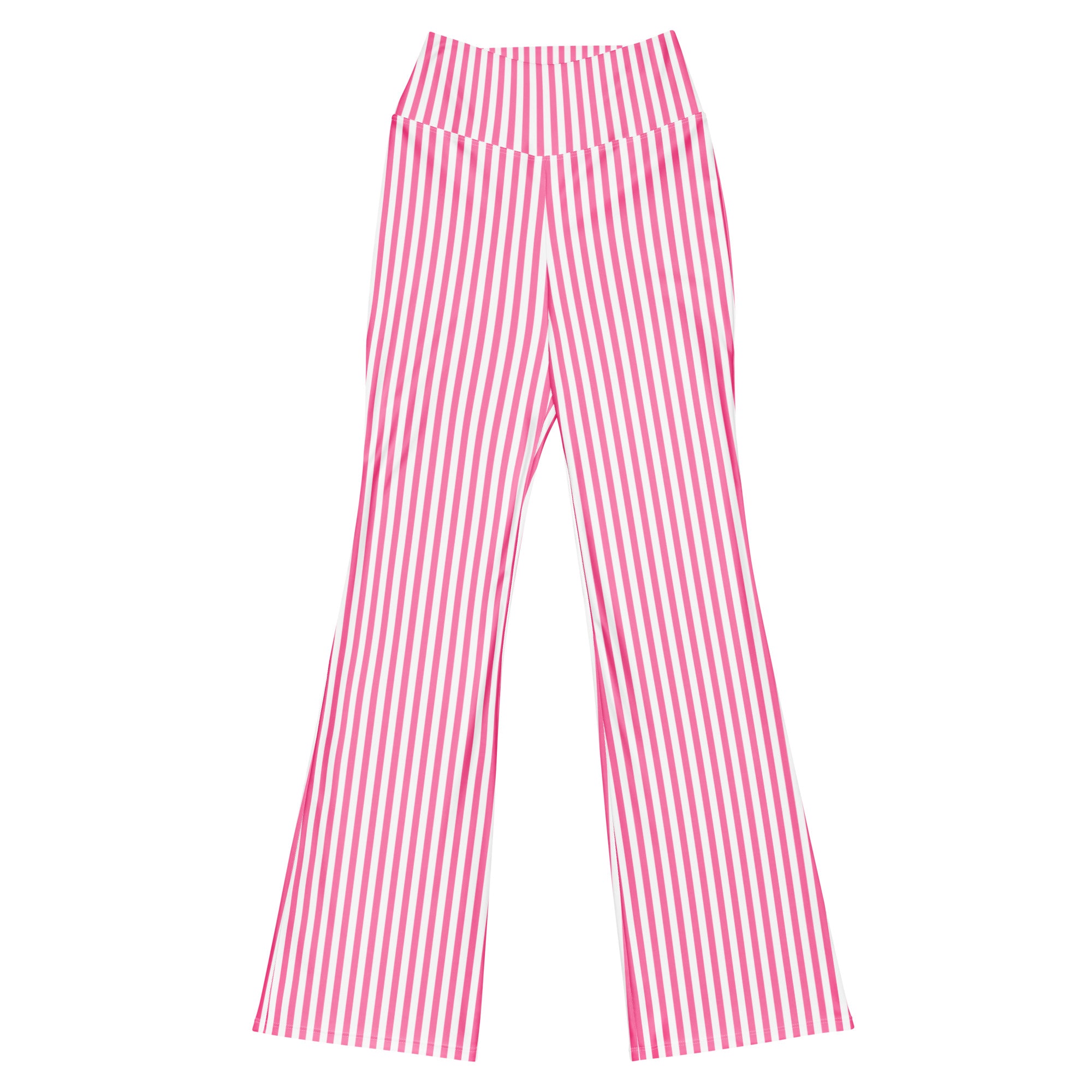 Flare leggings White and Pink Stripes