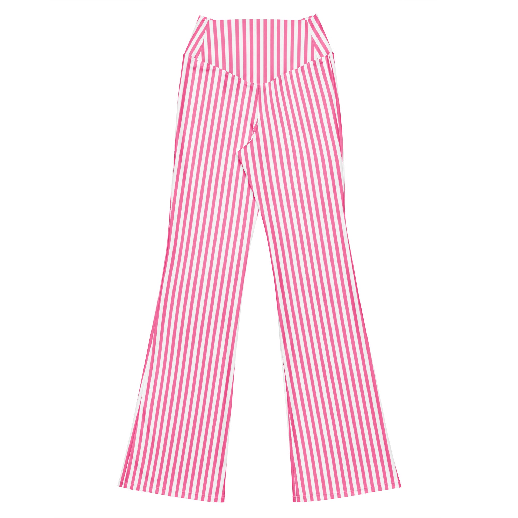 Flare leggings White and Pink Stripes