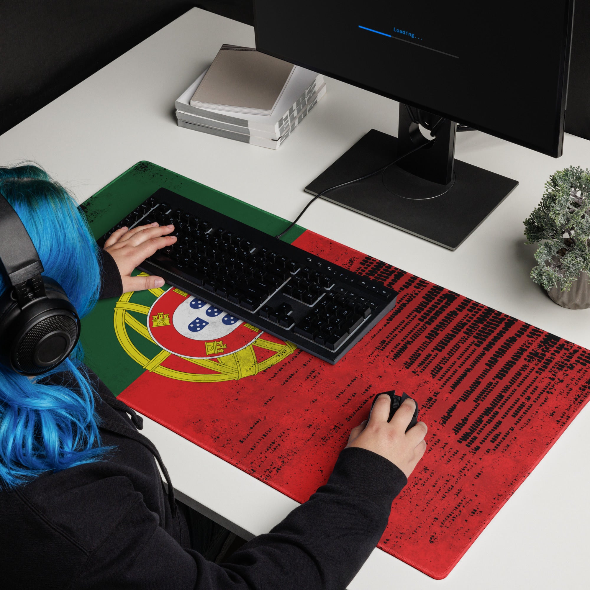 Gaming mouse pad Portugal Flag with grunge effect