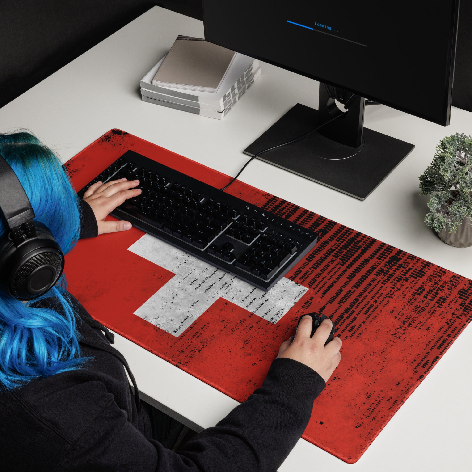 Gaming mouse pad Switzerland Flag with grunge effect