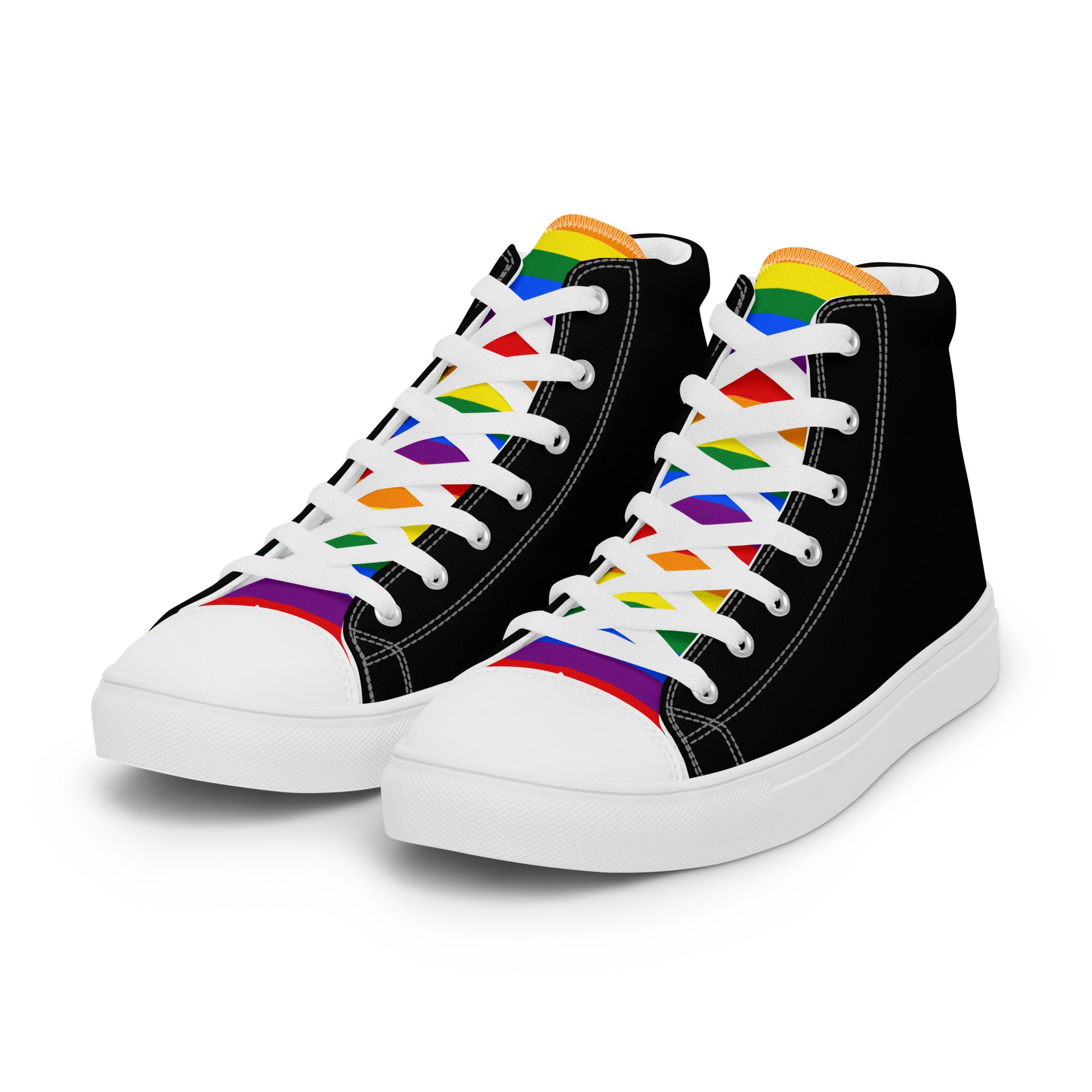 high top canvas shoes Rainbow