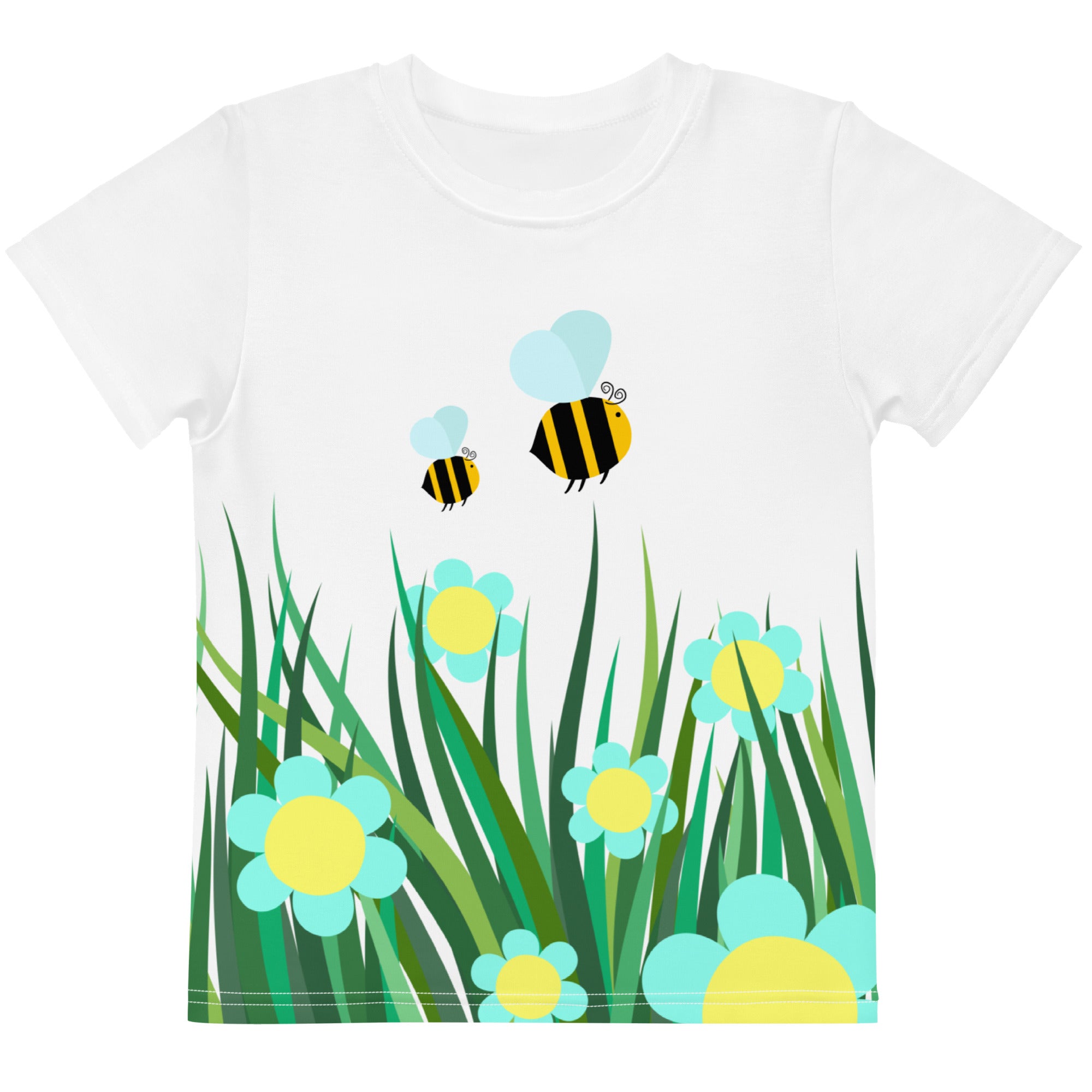 Kids crew neck t shirt Beetiful Flower Garden