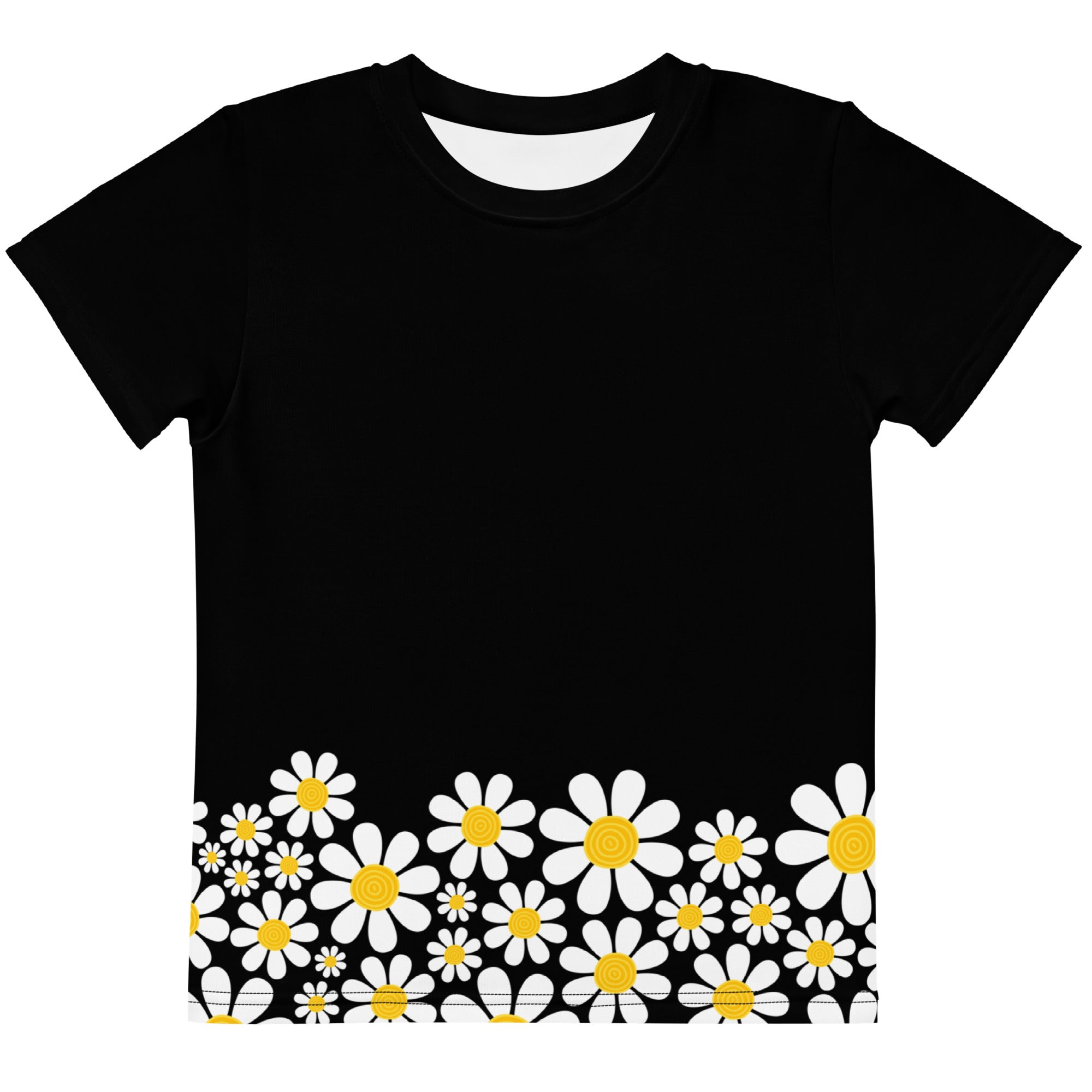 Kids crew neck t shirt Daisy Flower Garden III