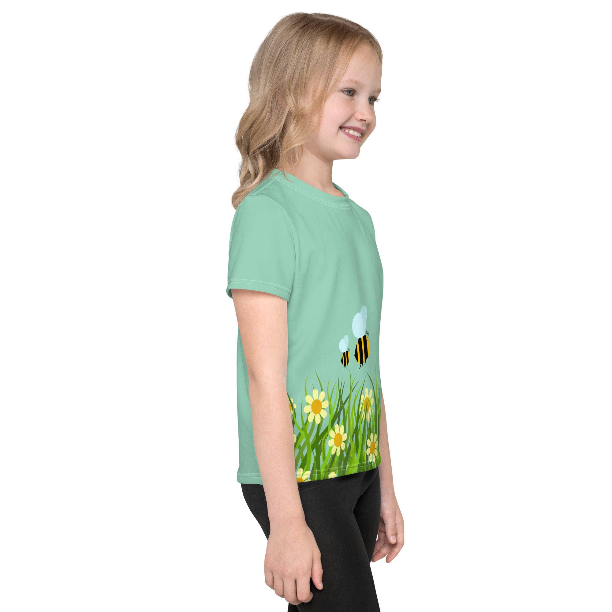 Kids crew neck t shirt Flower Garden I