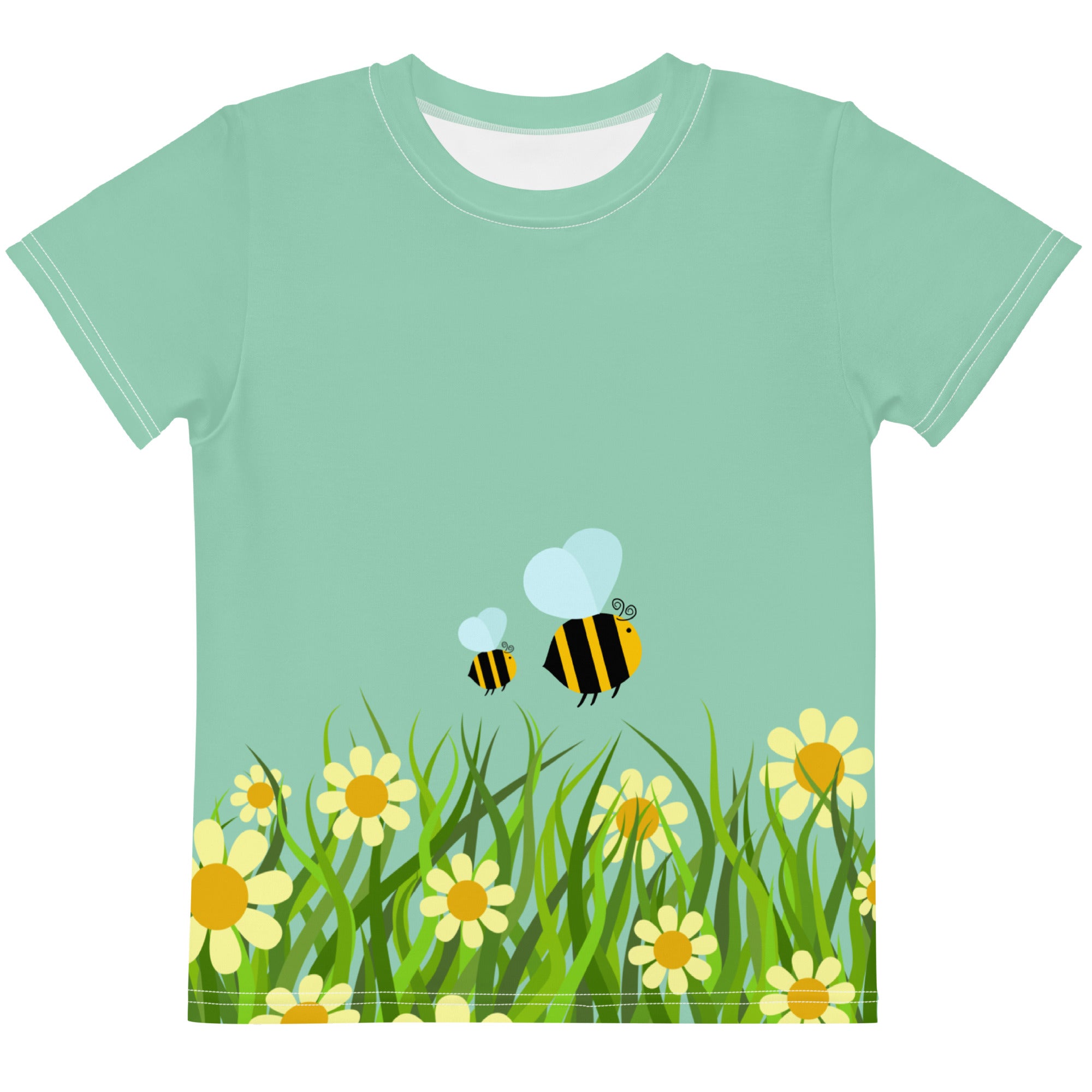 Kids crew neck t shirt Flower Garden I