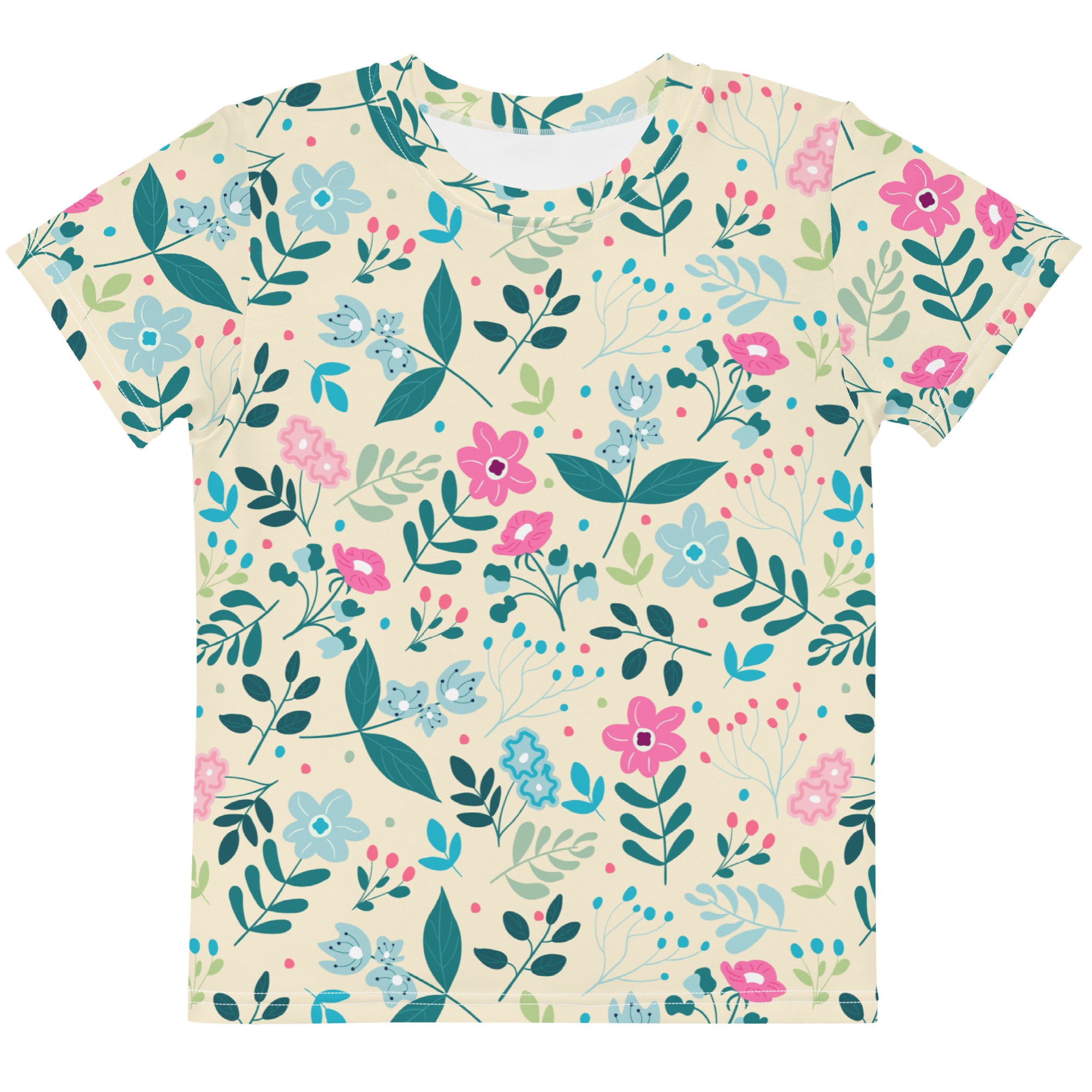 Kids crew neck t shirt My Secret Flower Garden I