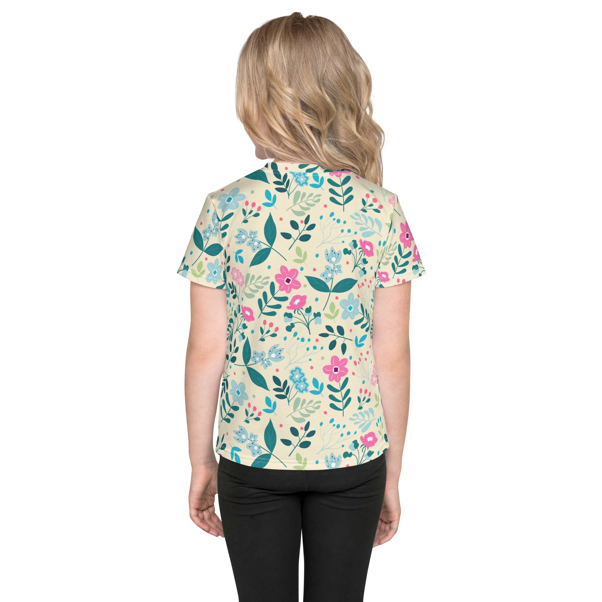 Kids crew neck t shirt My Secret Flower Garden I