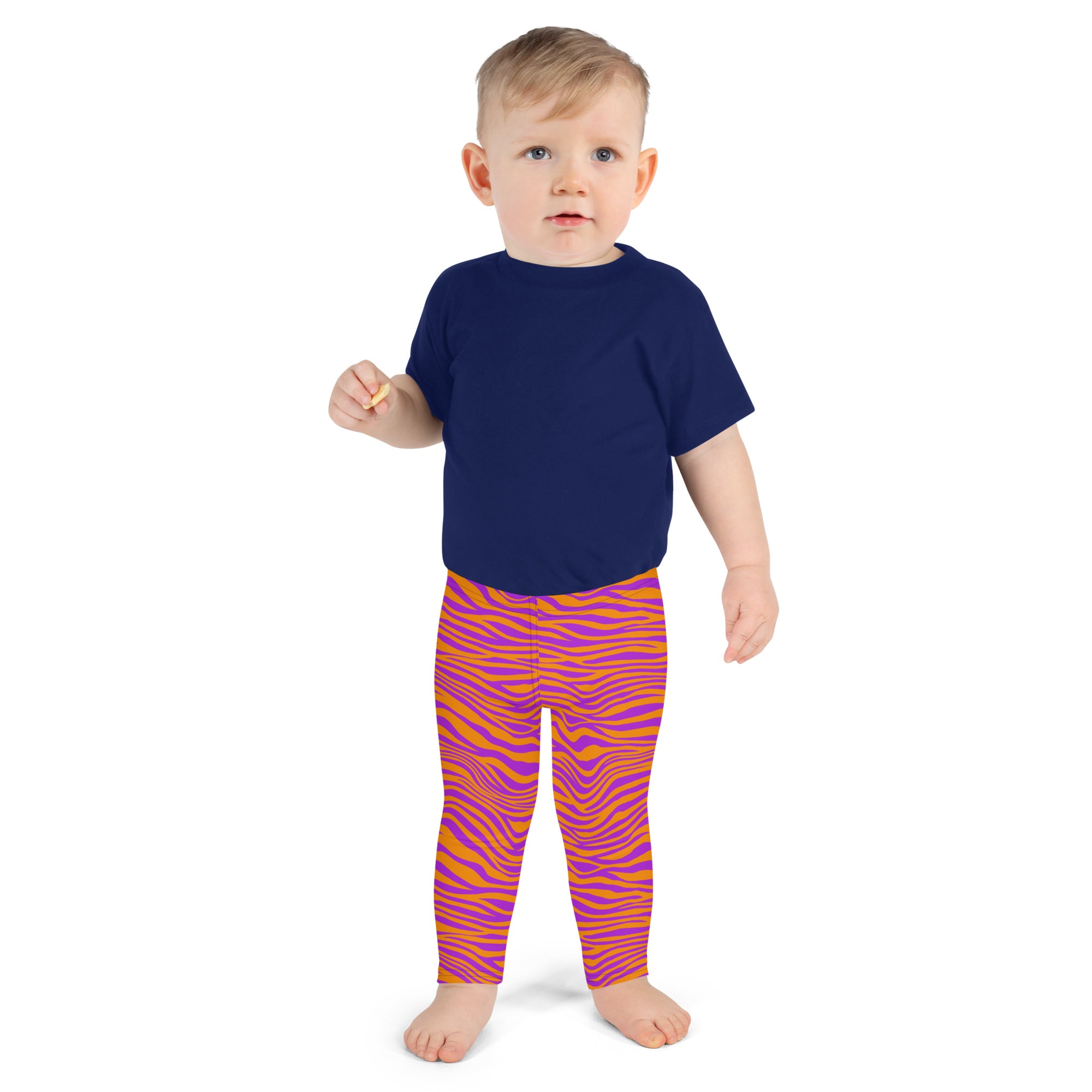Kid's Leggings Leopard Purple and Orange