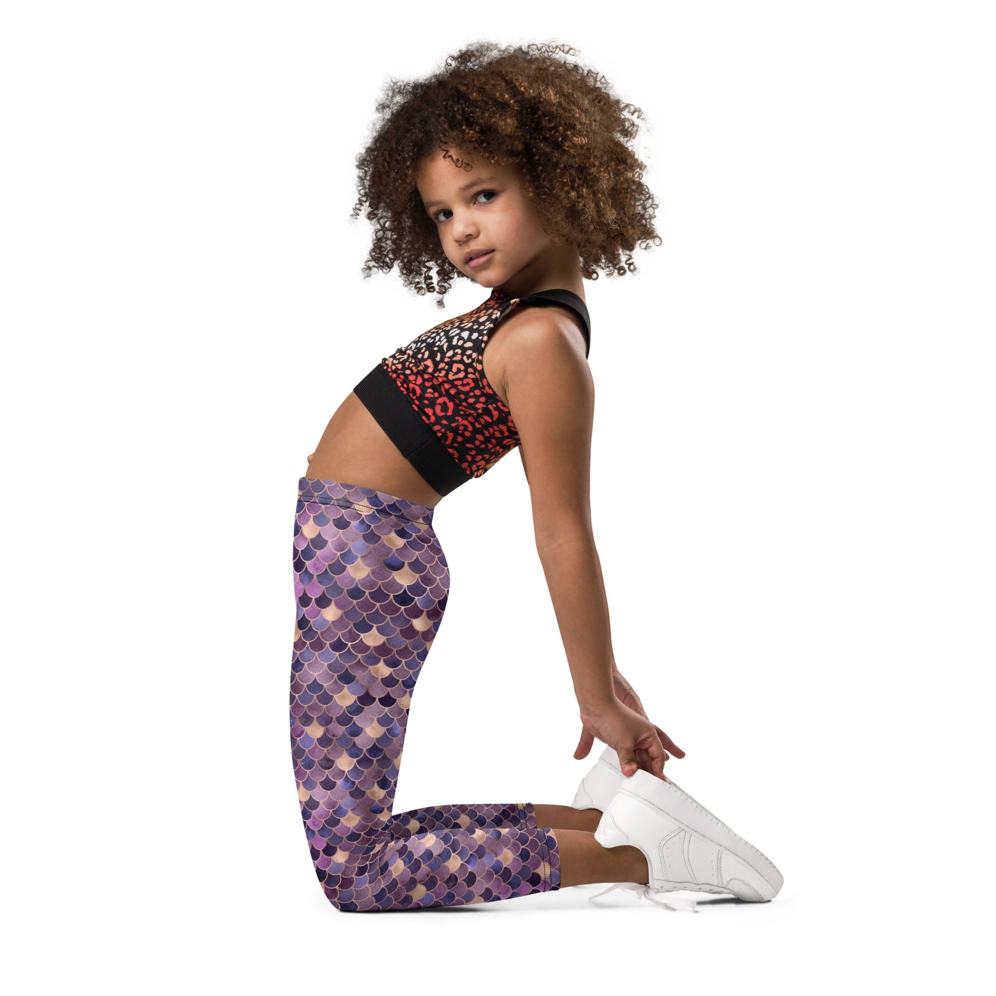 Kid's Leggings Mermaid Purple and Gold
