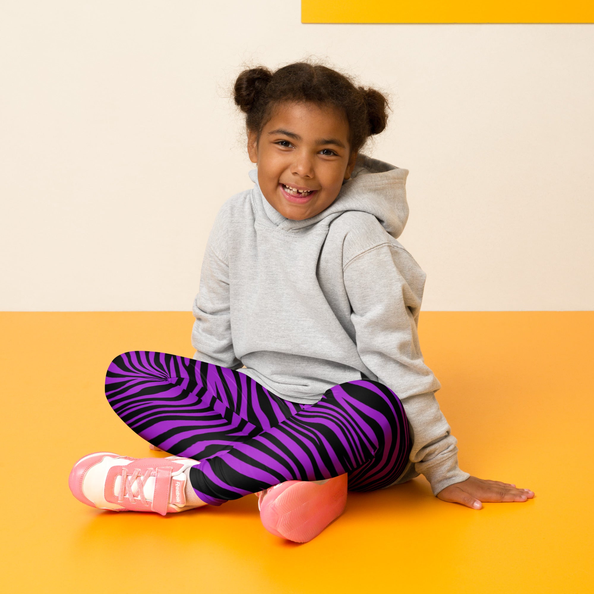 Kid's Leggings Zebra Black and Purple