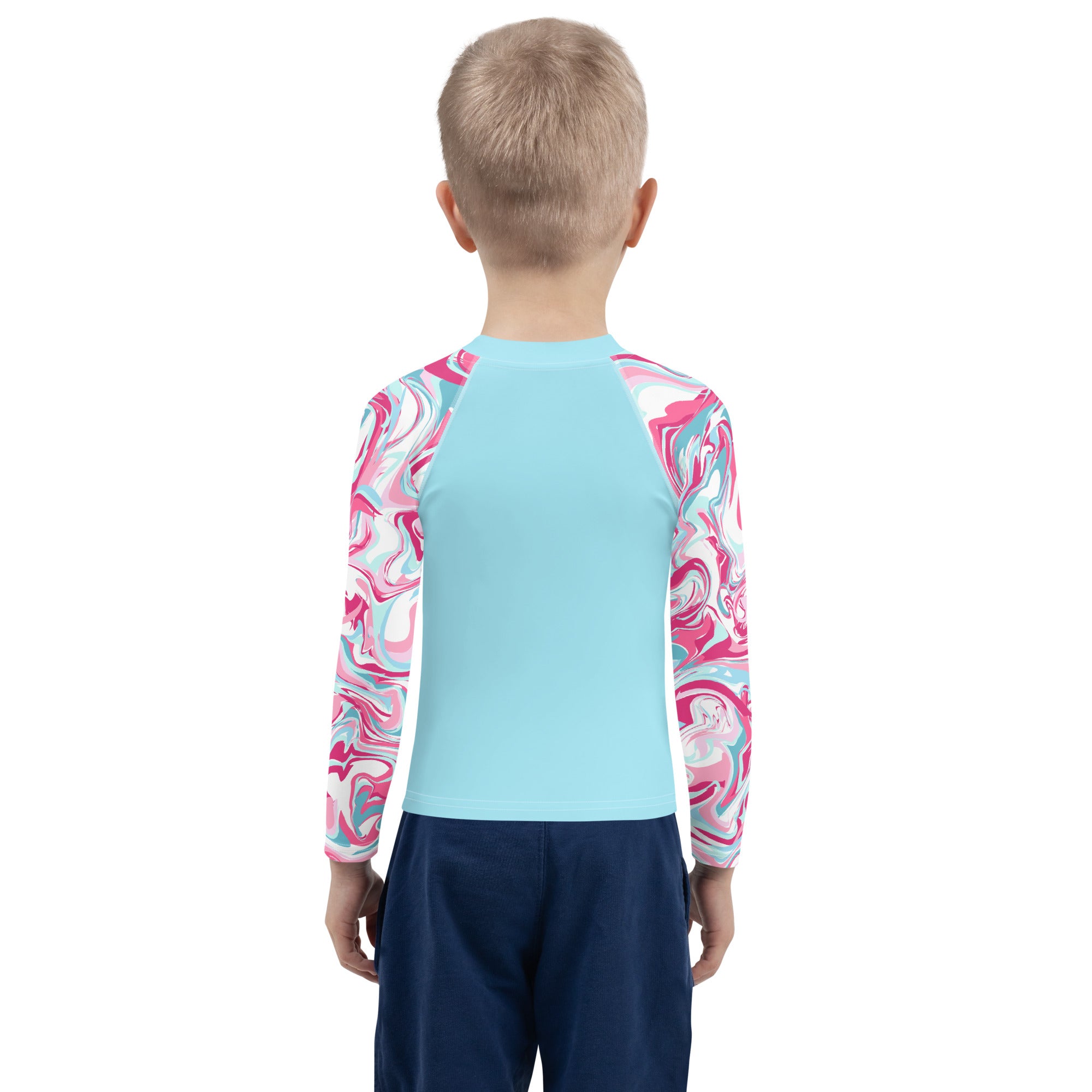 Kids Rash Guard Pink Marble