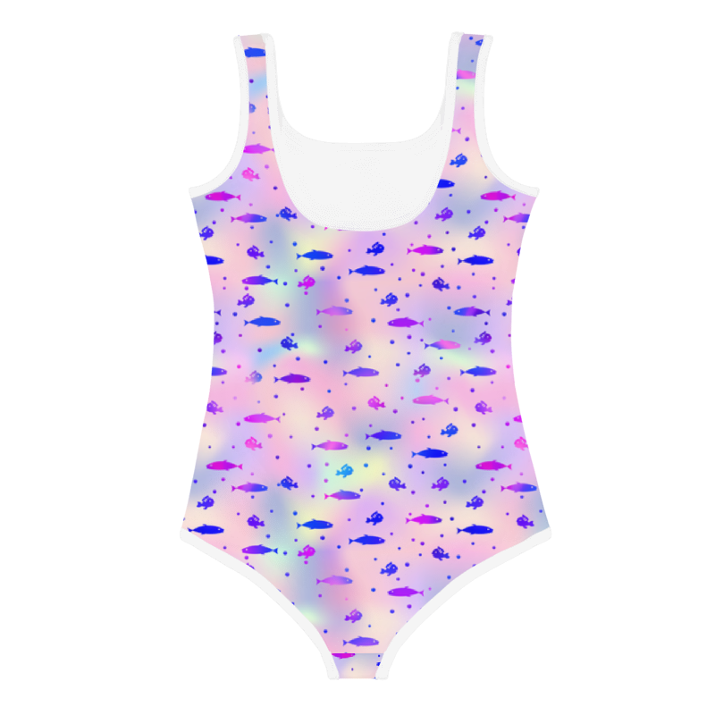 Kids Swimsuit Fish Pink and Blue