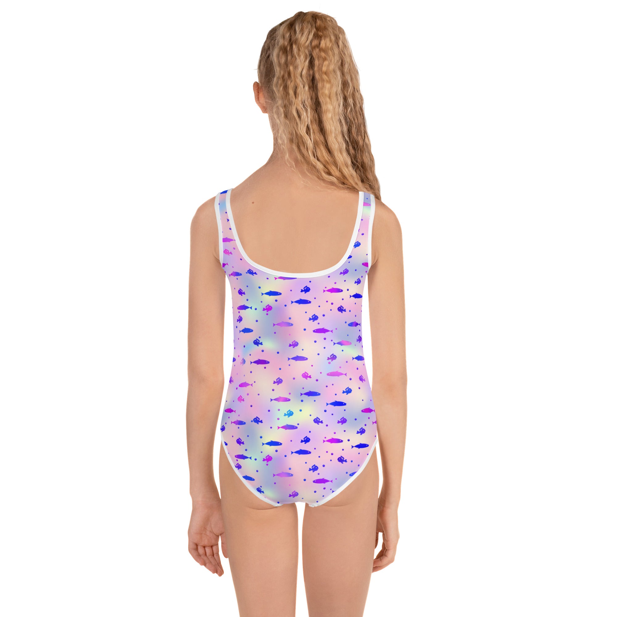 Kids Swimsuit Fish Pink and Blue