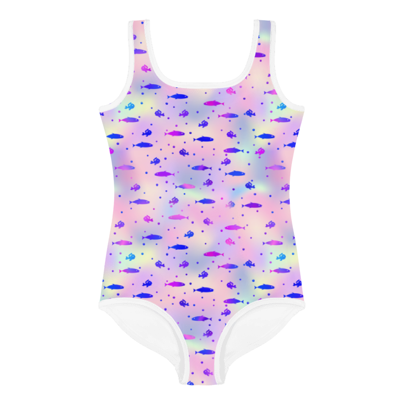 Kids Swimsuit Fish Pink and Blue