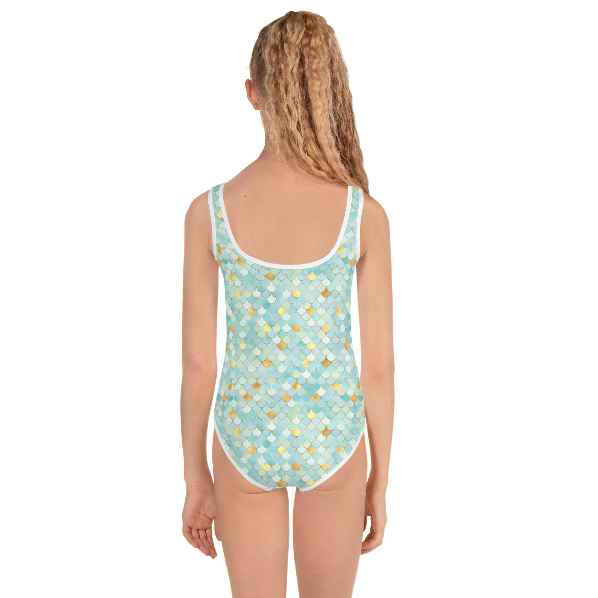 Kids Swimsuit Mermaid Cyan