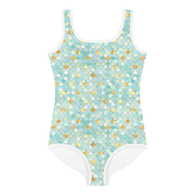 Kids Swimsuit Mermaid Cyan