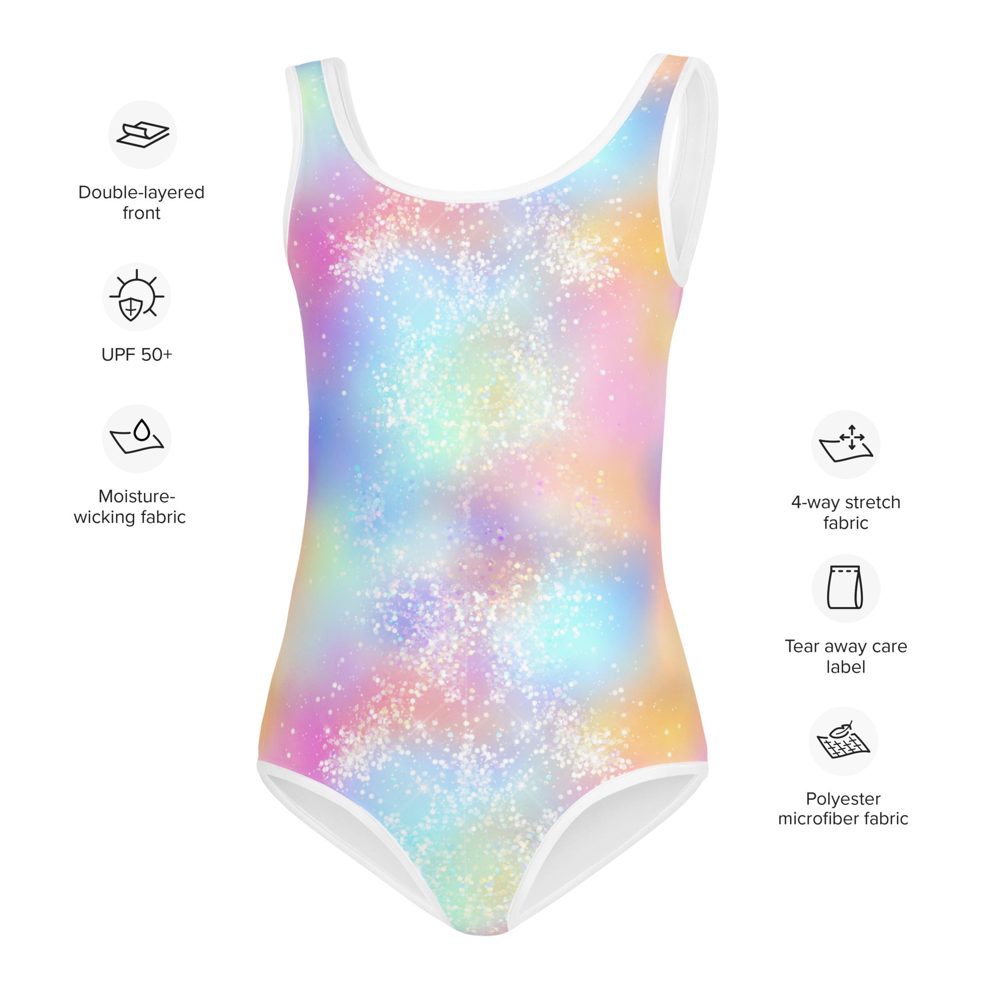 Kids Swimsuit Multi colour and sparkles