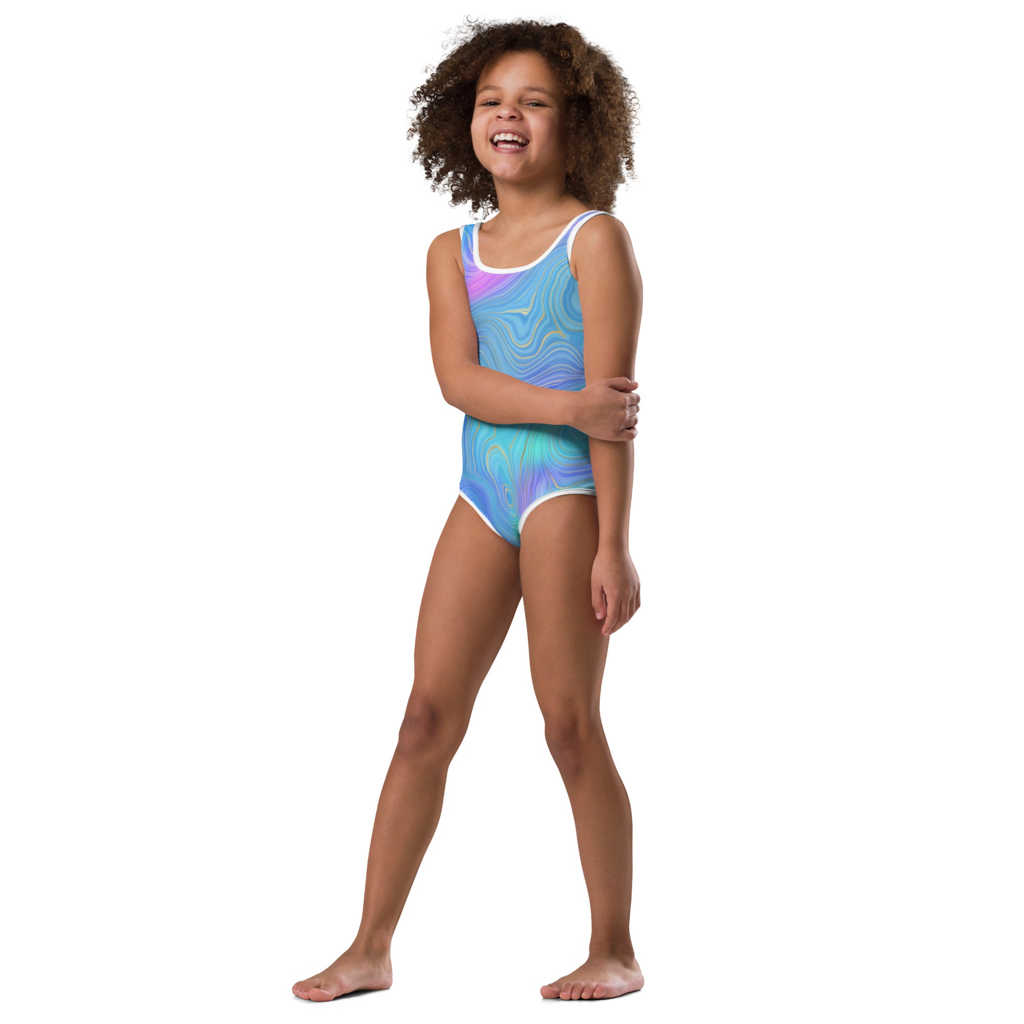 Kids Swimsuit Rainbow Blue