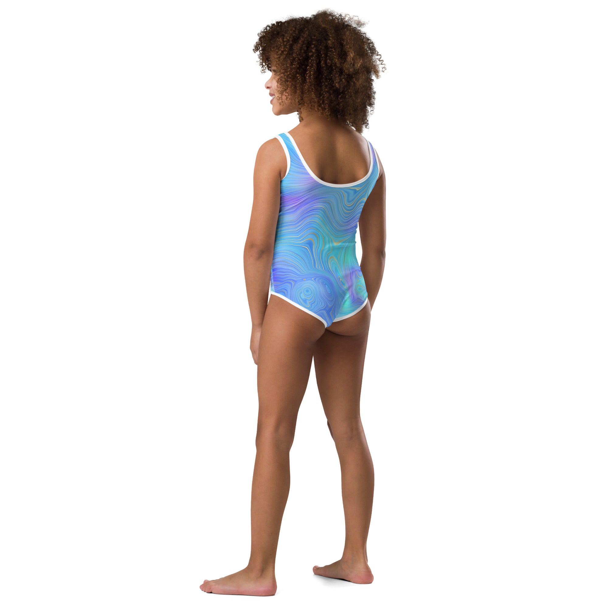 Kids Swimsuit Rainbow Blue