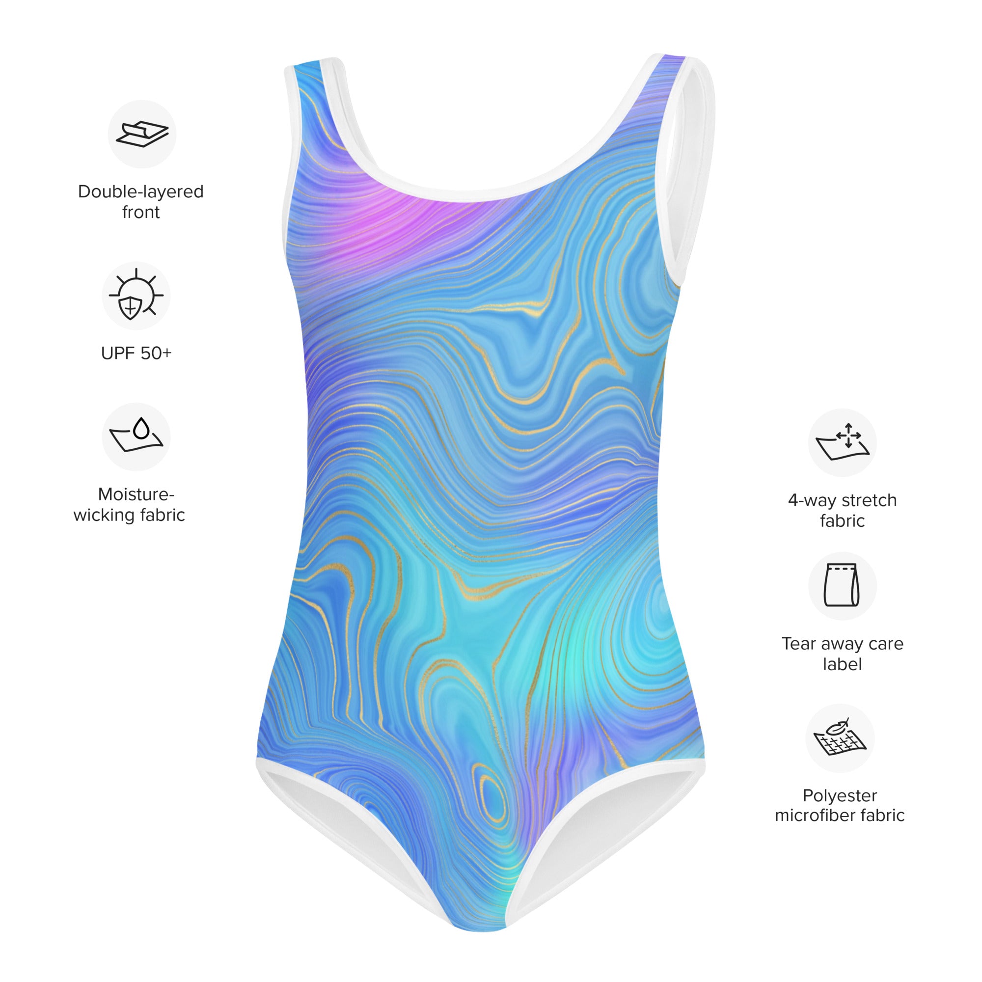 Kids Swimsuit Rainbow Blue