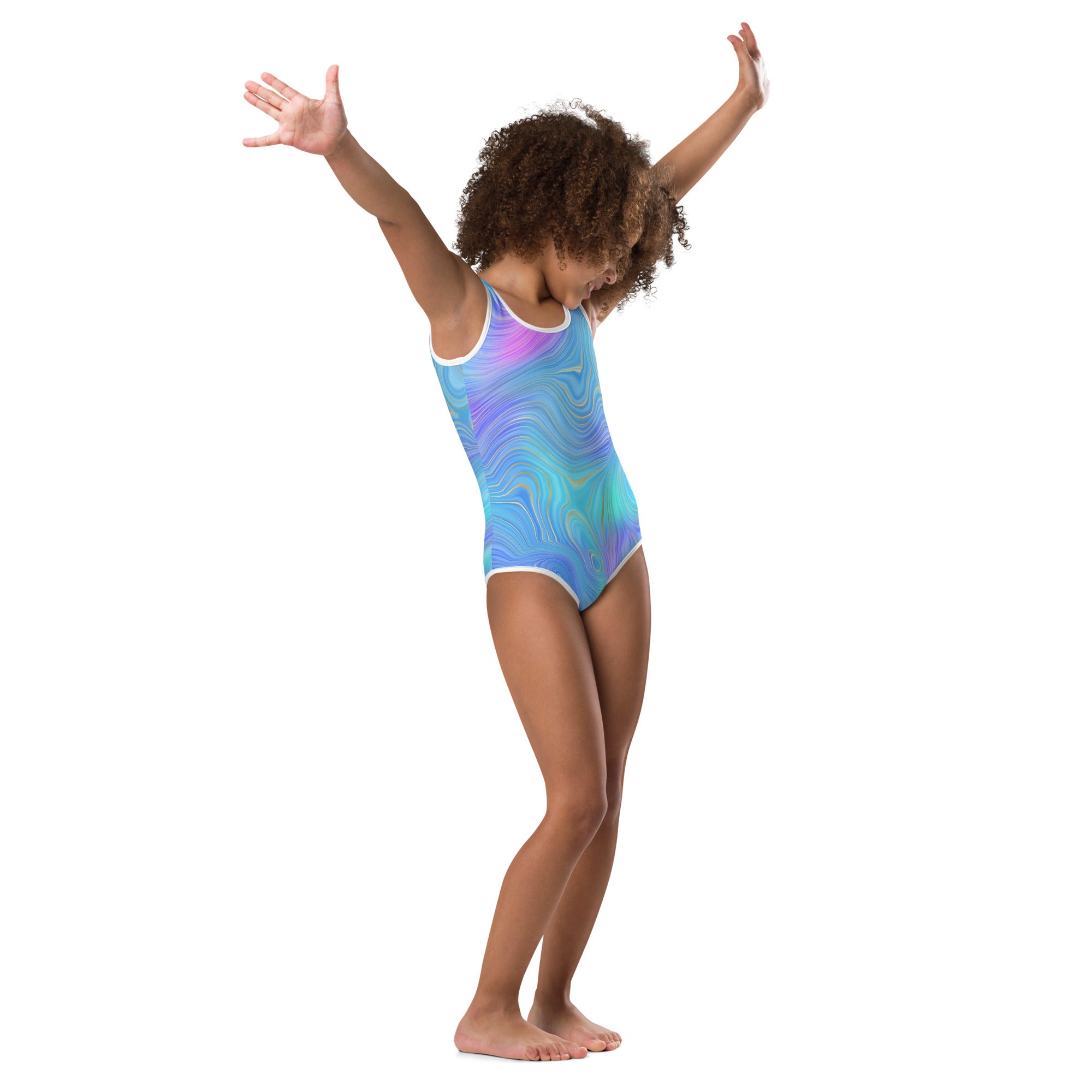 Kids Swimsuit Rainbow Blue