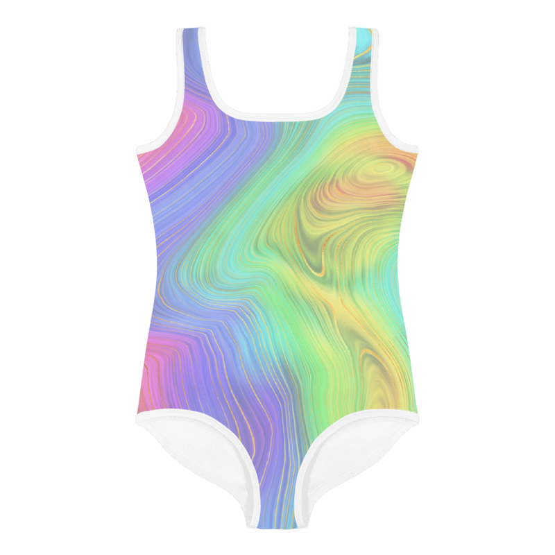 Kids Swimsuit Rainbow Yellow