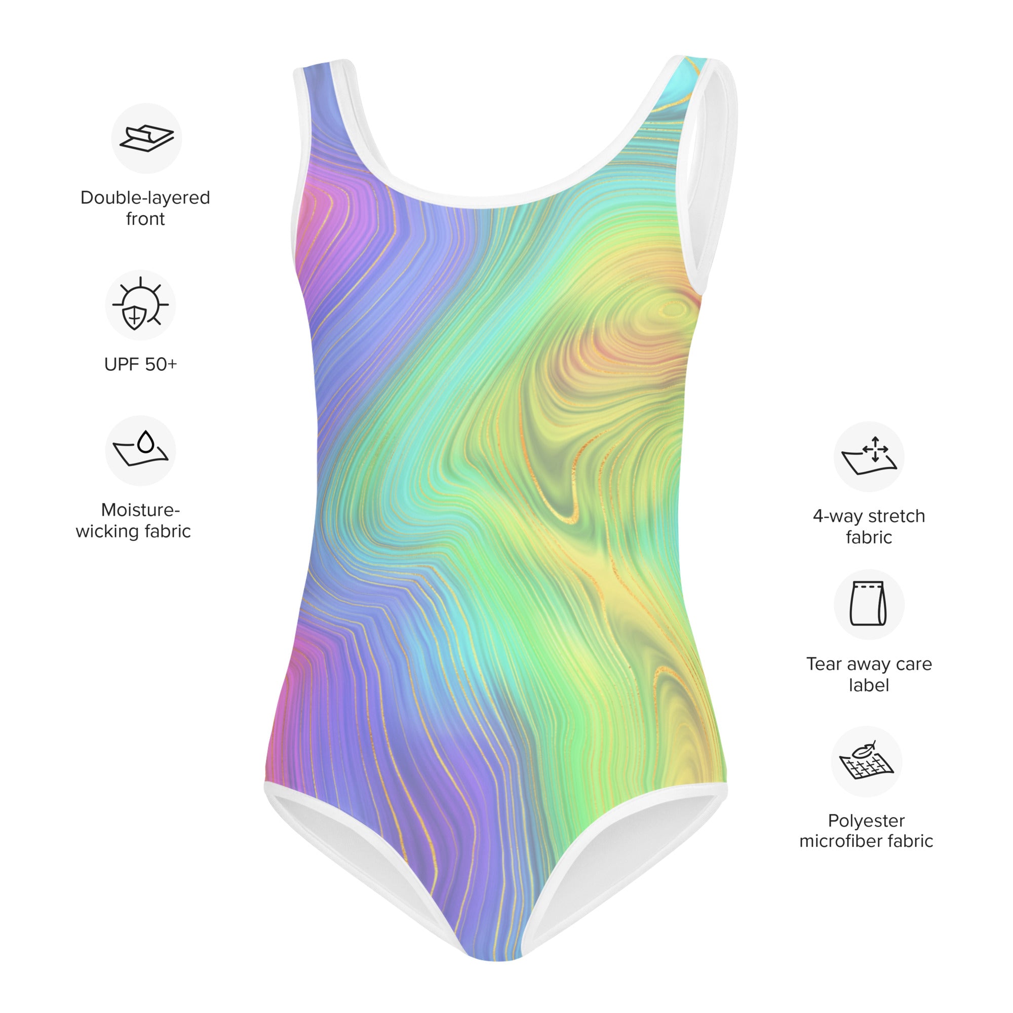 Kids Swimsuit Rainbow Yellow