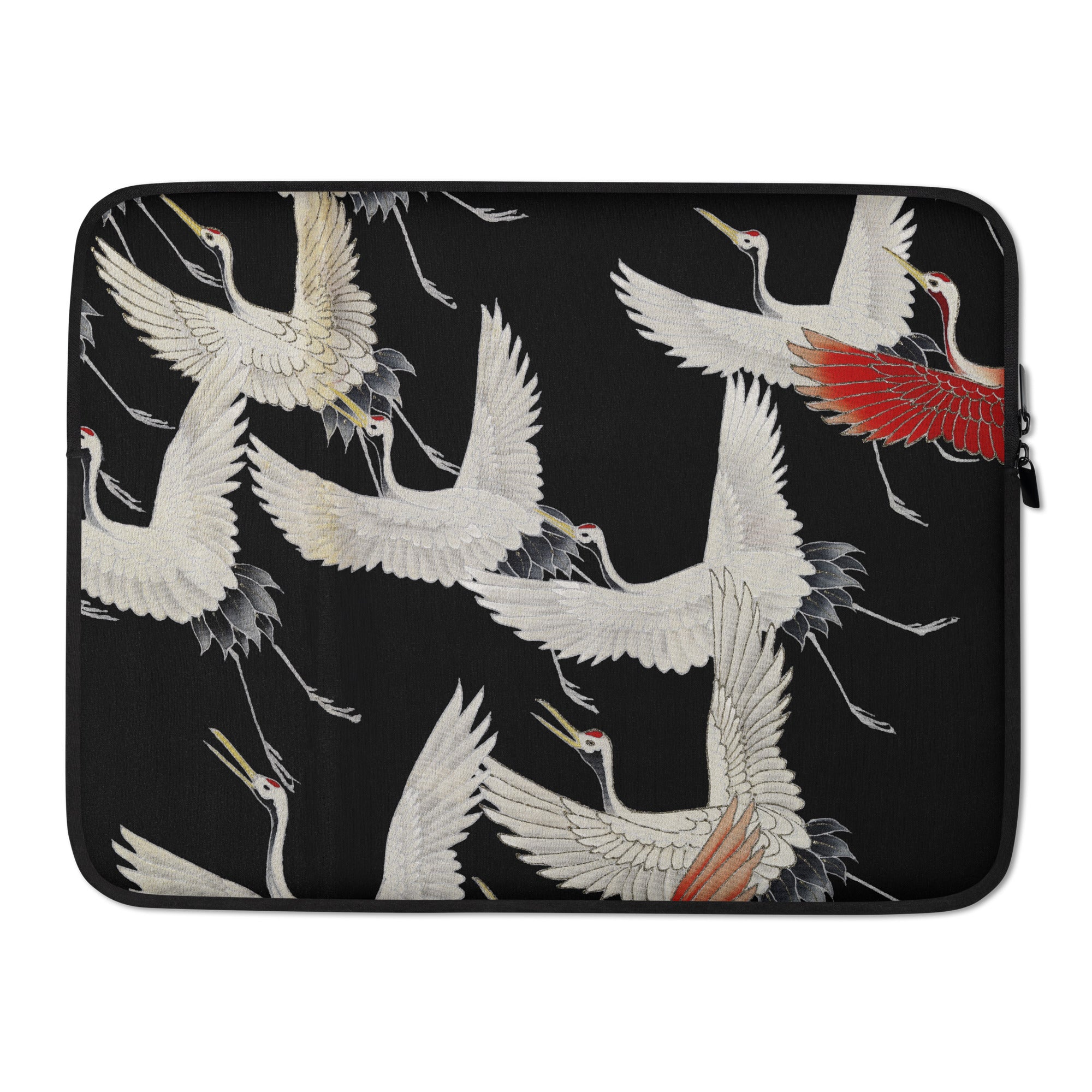 Laptop Sleeve Furisode with a Myriad of Flying Cranes