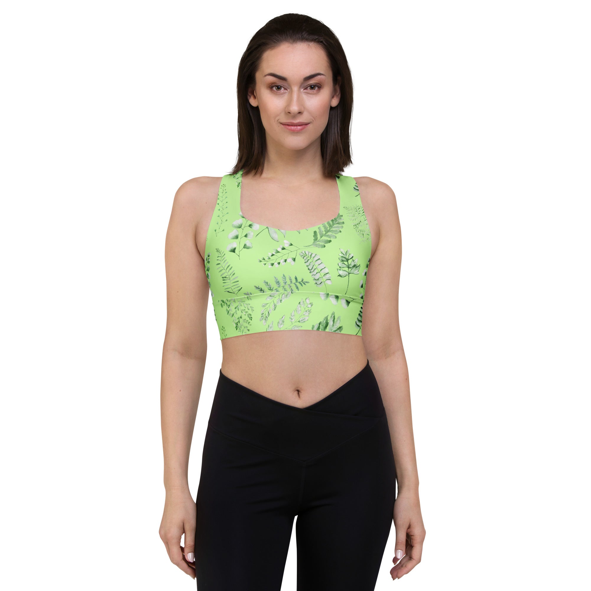 Longline sports bra Green Fern