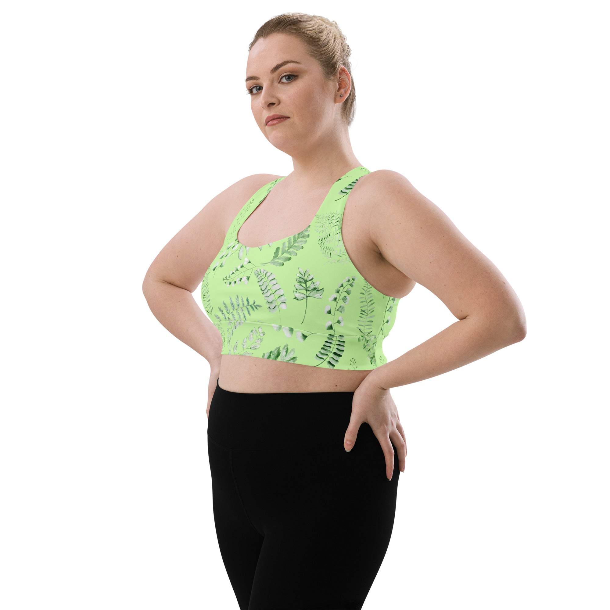 Longline sports bra Green Fern
