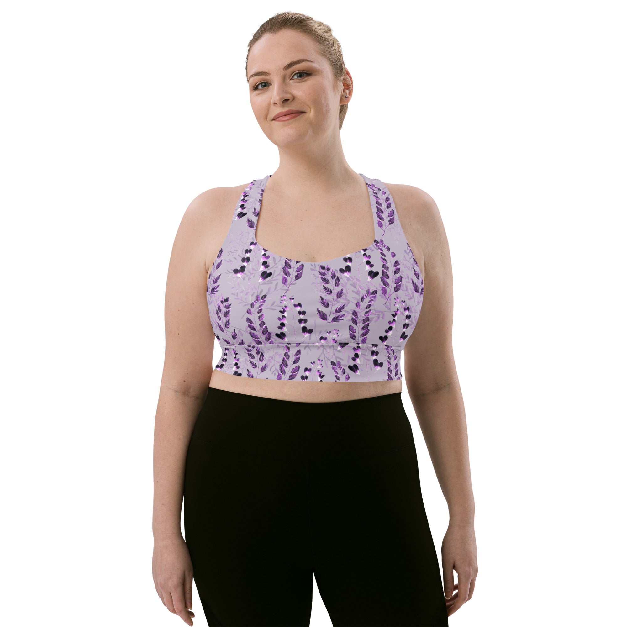 Longline sports bra Purple Fern