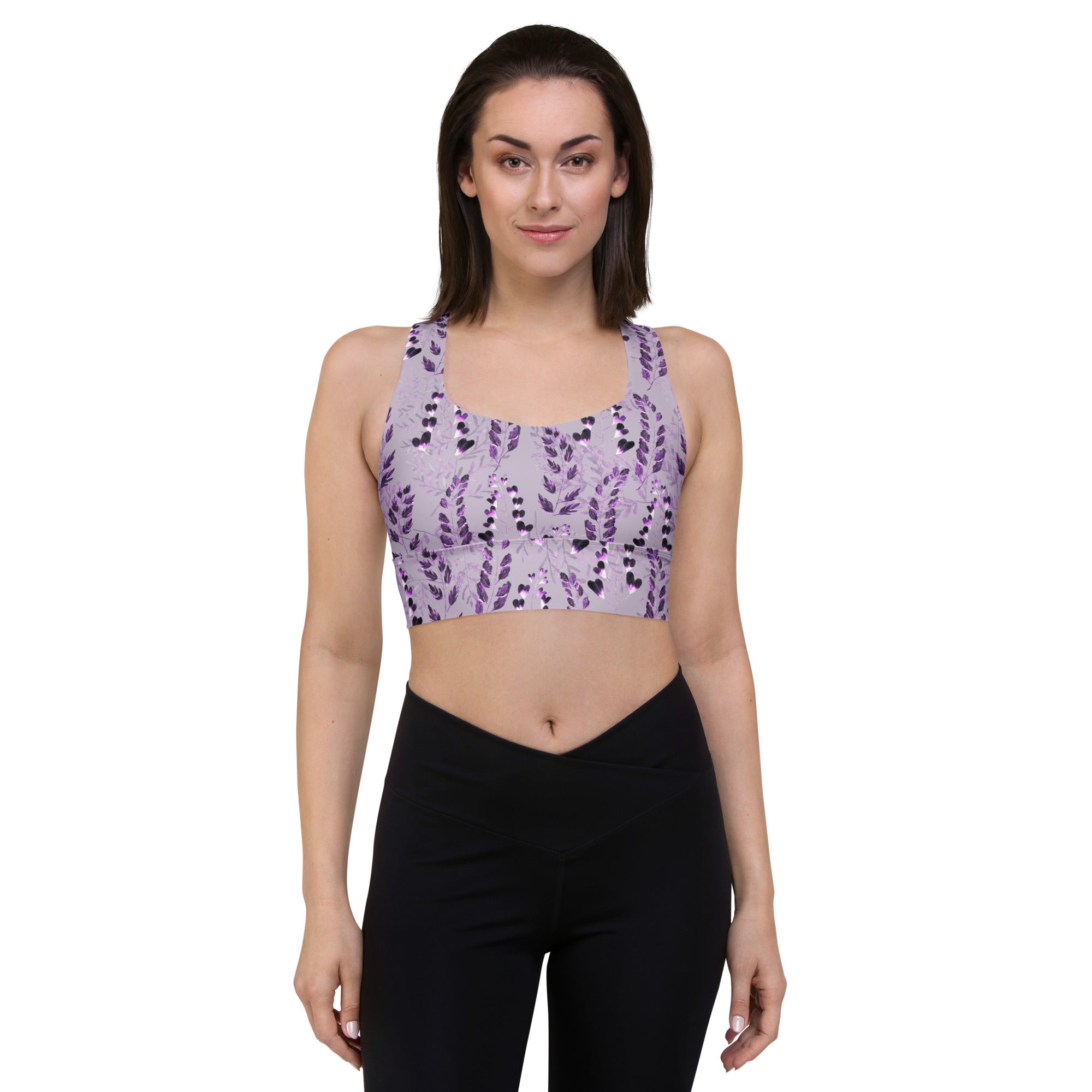 Longline sports bra Purple Fern