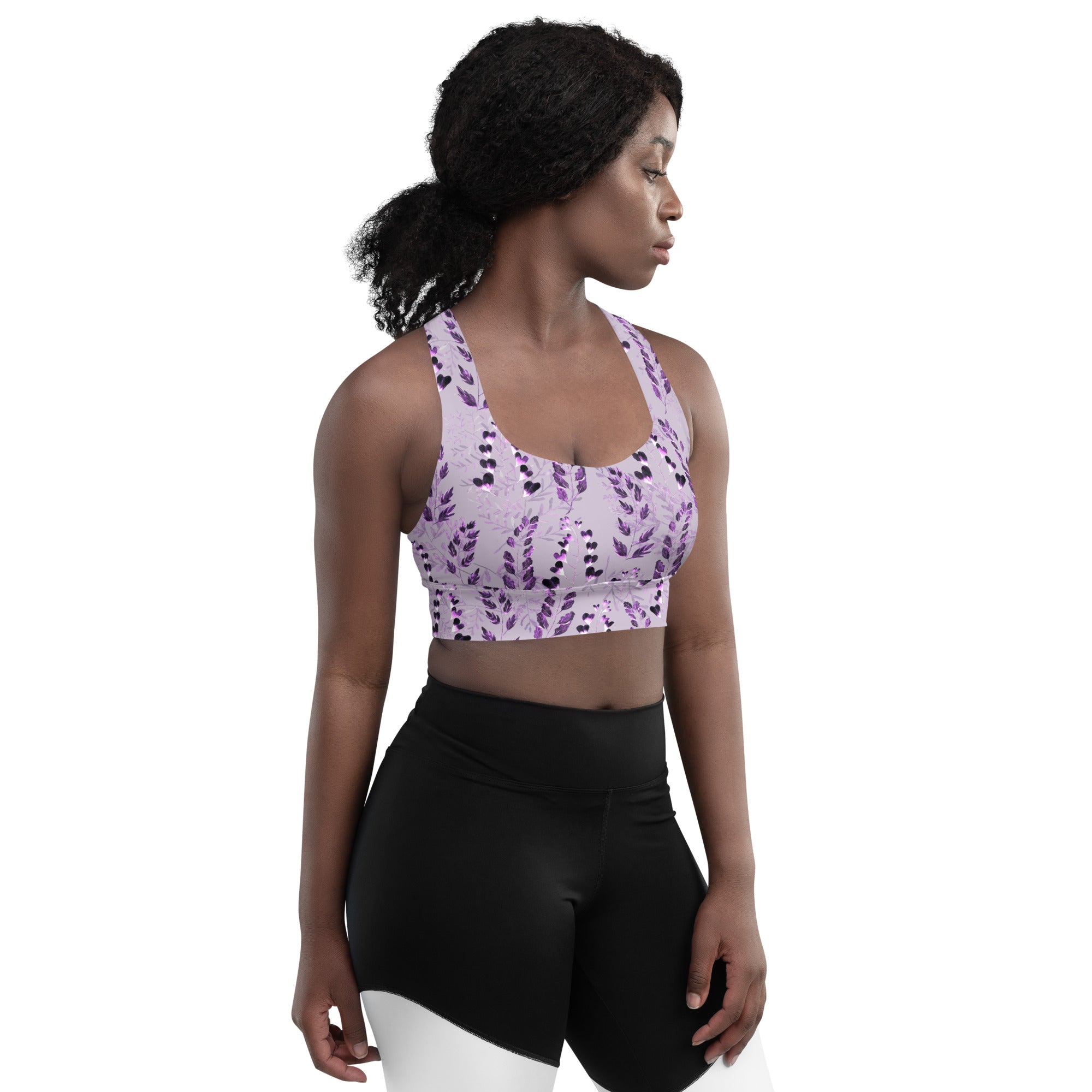 Longline sports bra Purple Fern