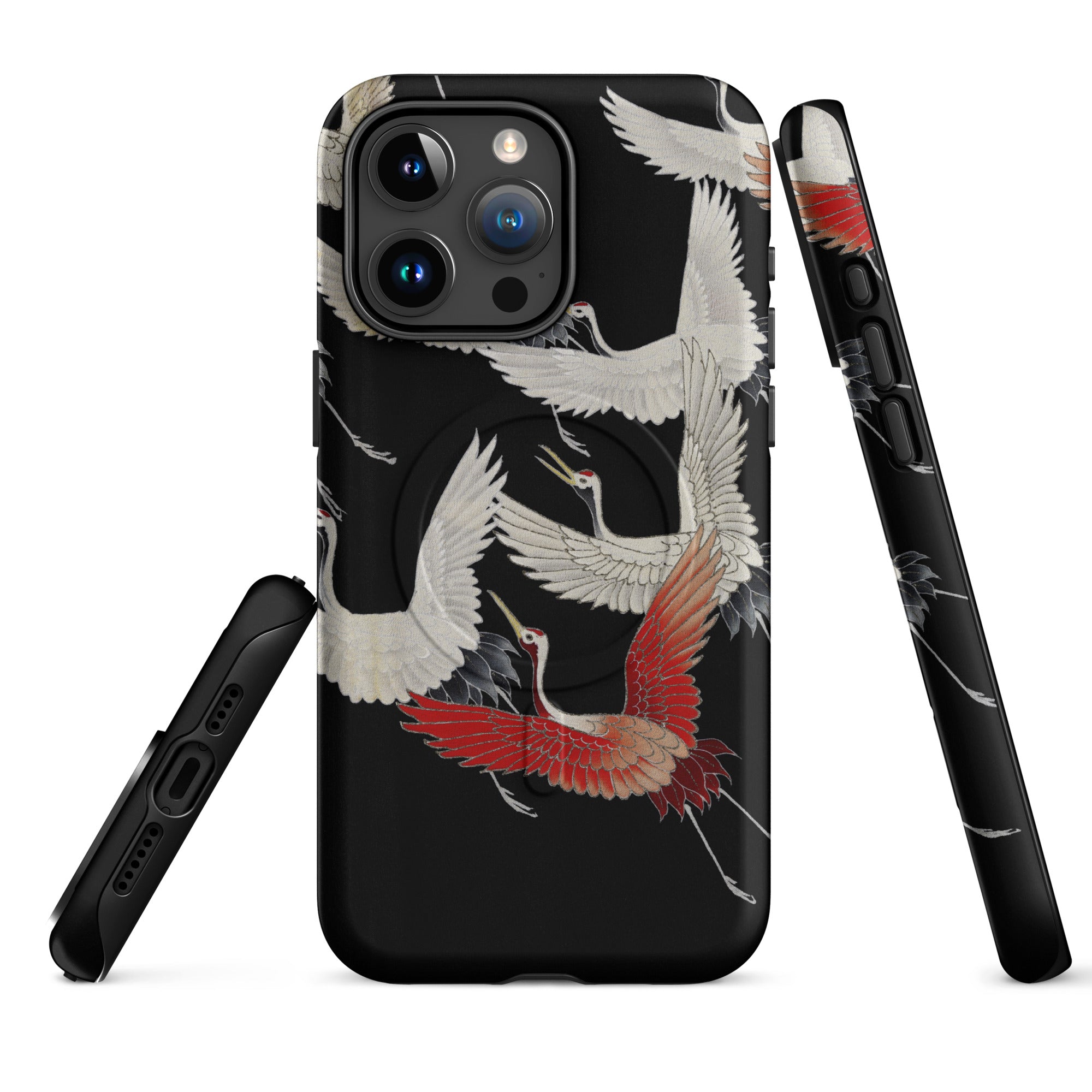 MagSafe® Tough case for iPhone® Furisode with a Myriad of Flying Cranes