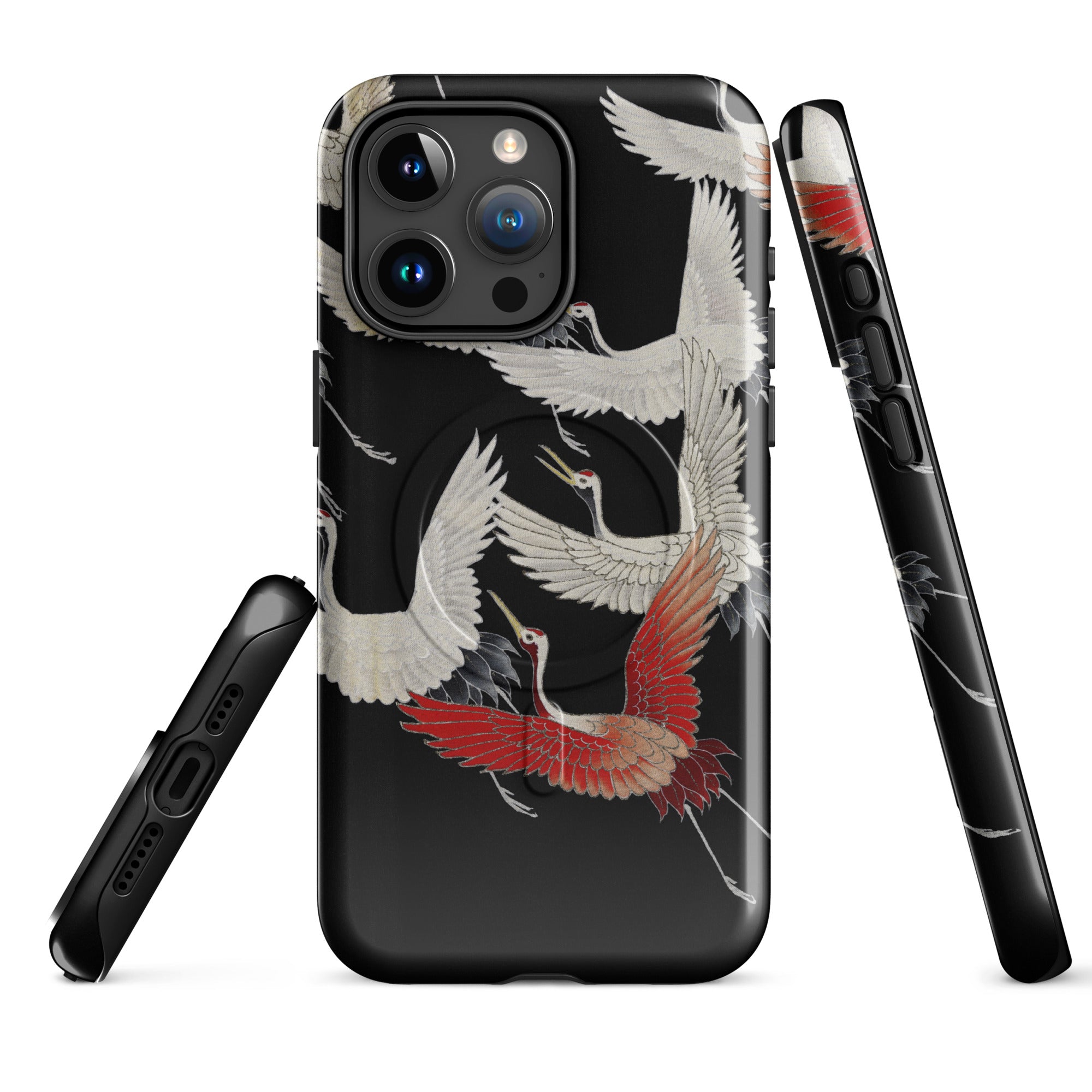 MagSafe® Tough case for iPhone® Furisode with a Myriad of Flying Cranes
