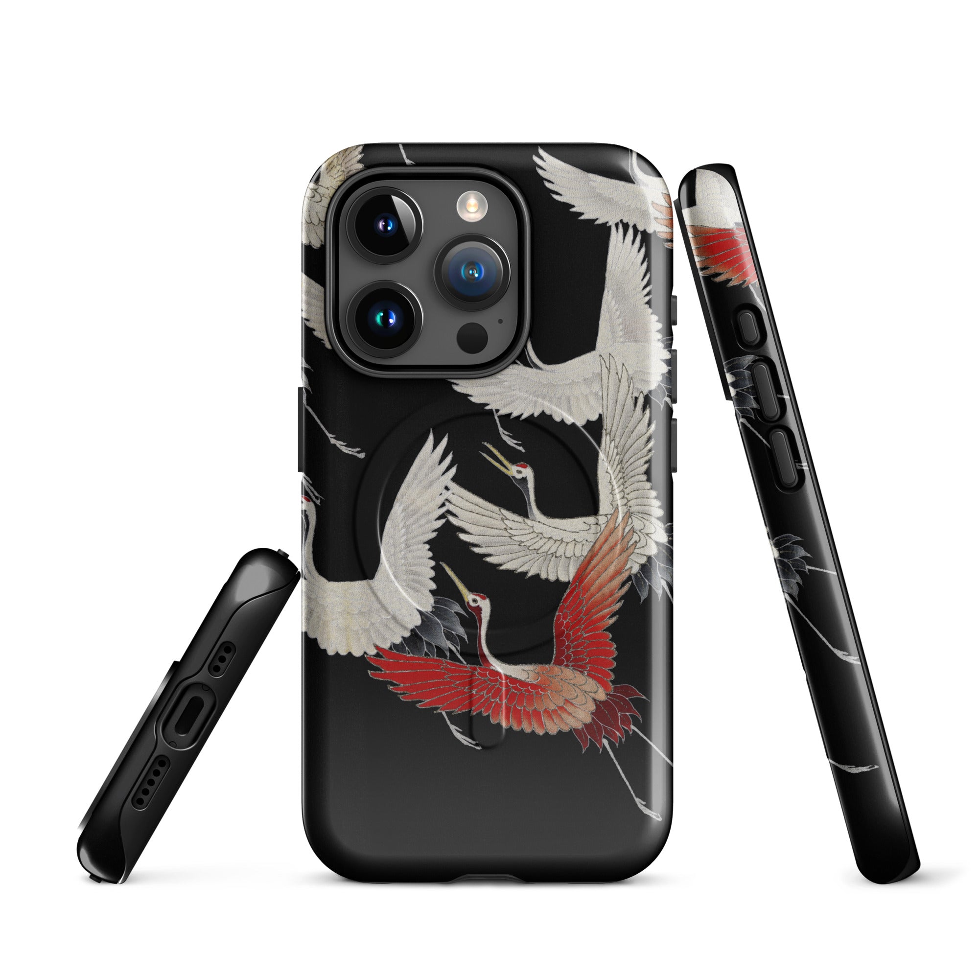 MagSafe® Tough case for iPhone® Furisode with a Myriad of Flying Cranes
