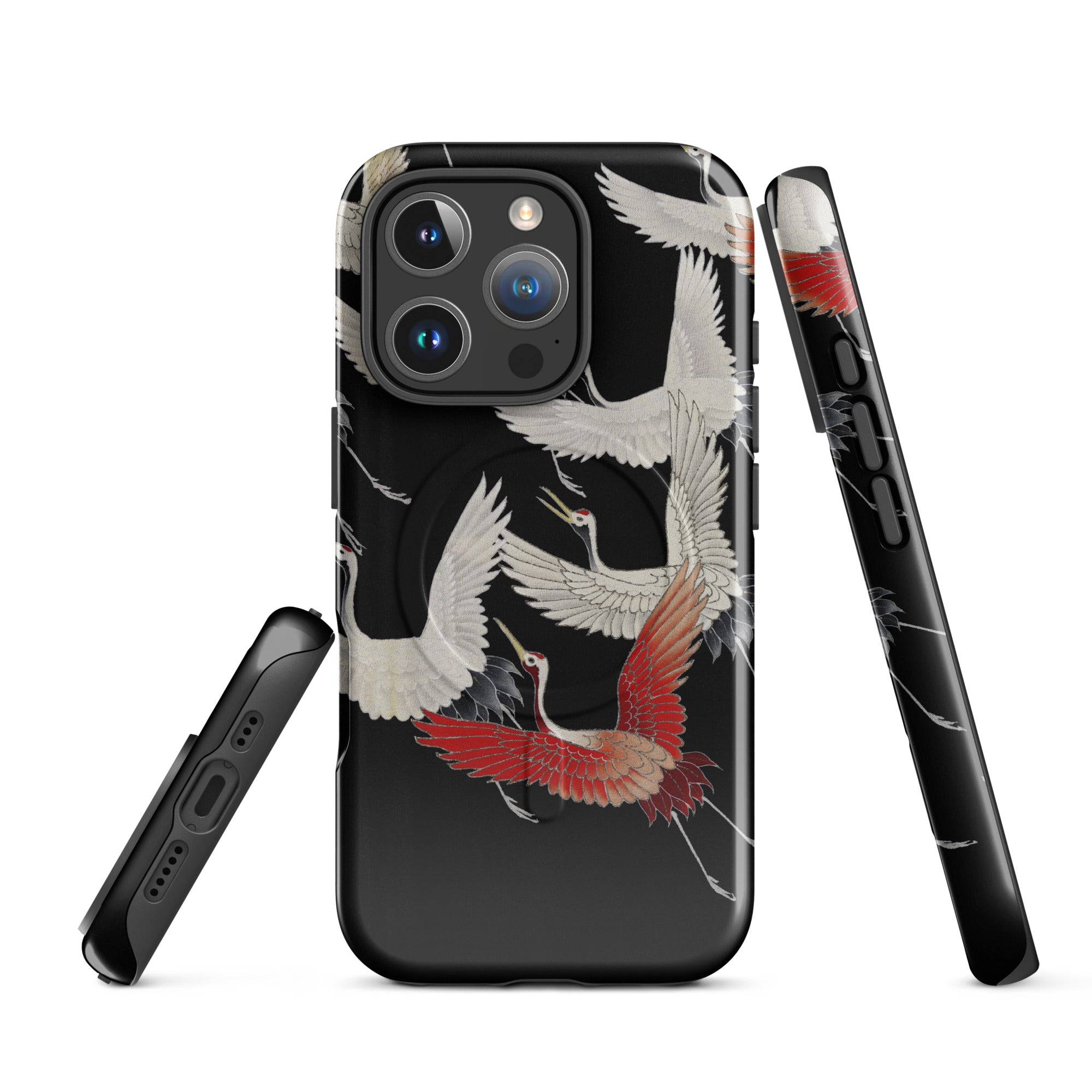 MagSafe® Tough case for iPhone® Furisode with a Myriad of Flying Cranes