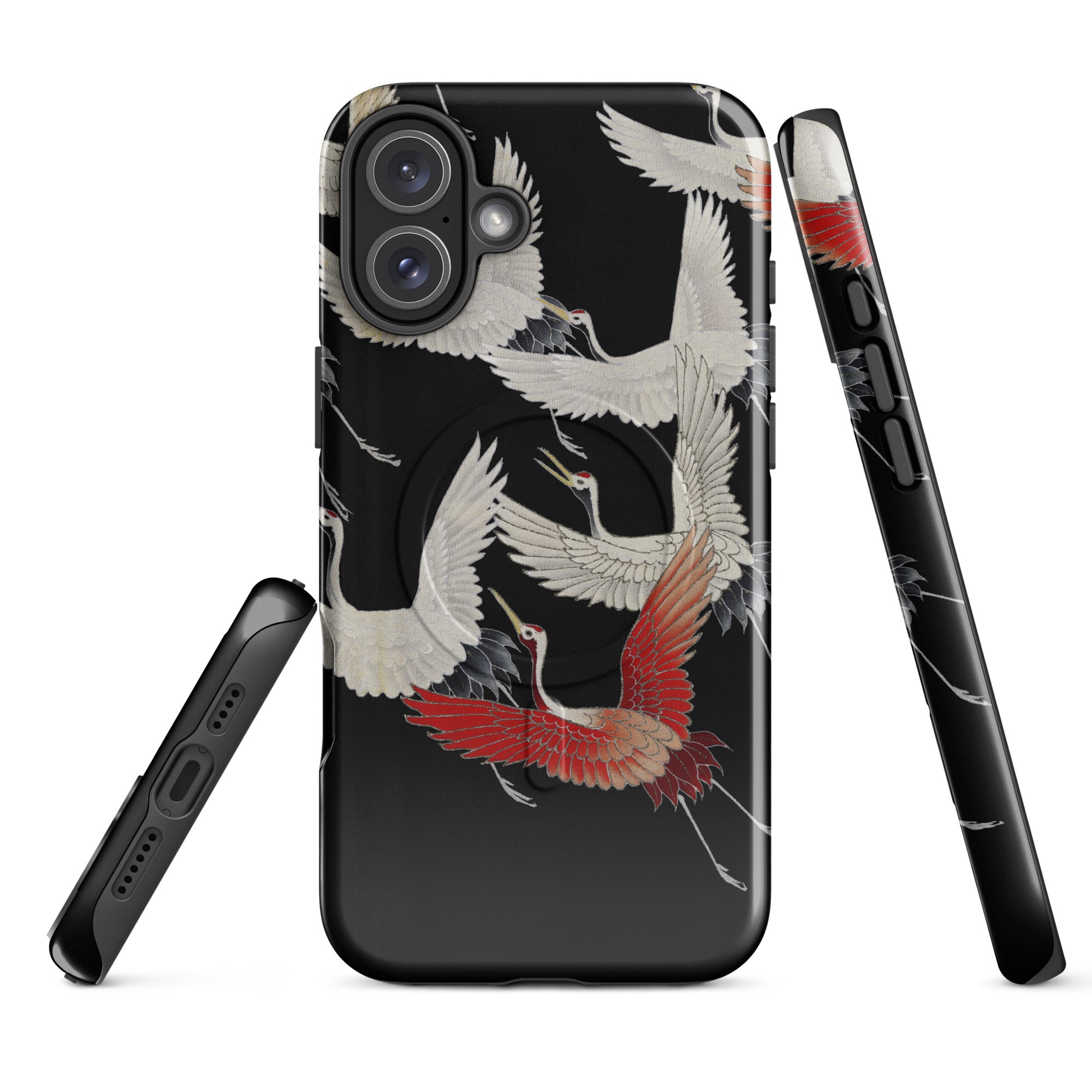 MagSafe® Tough case for iPhone® Furisode with a Myriad of Flying Cranes