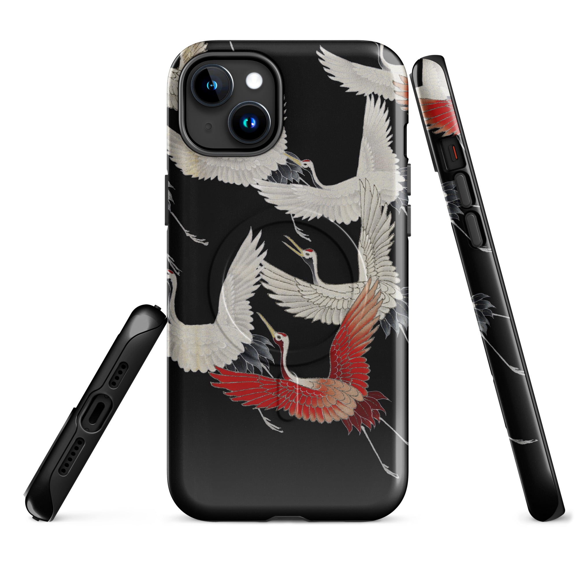 MagSafe® Tough case for iPhone® Furisode with a Myriad of Flying Cranes