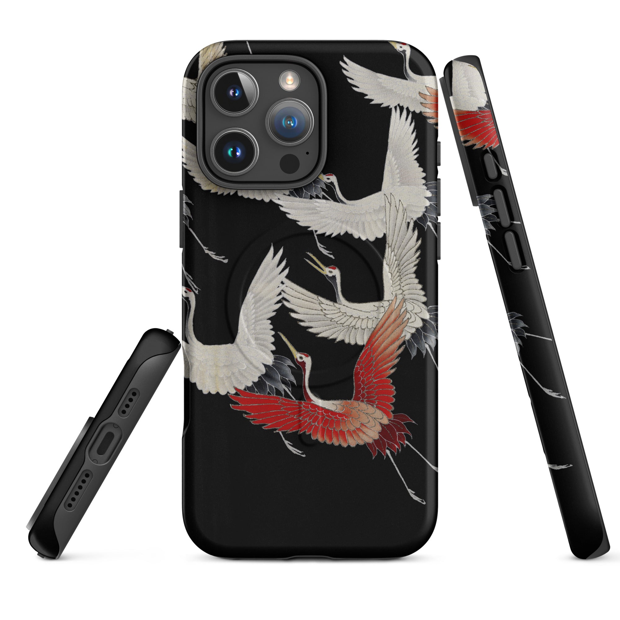 MagSafe® Tough case for iPhone® Furisode with a Myriad of Flying Cranes