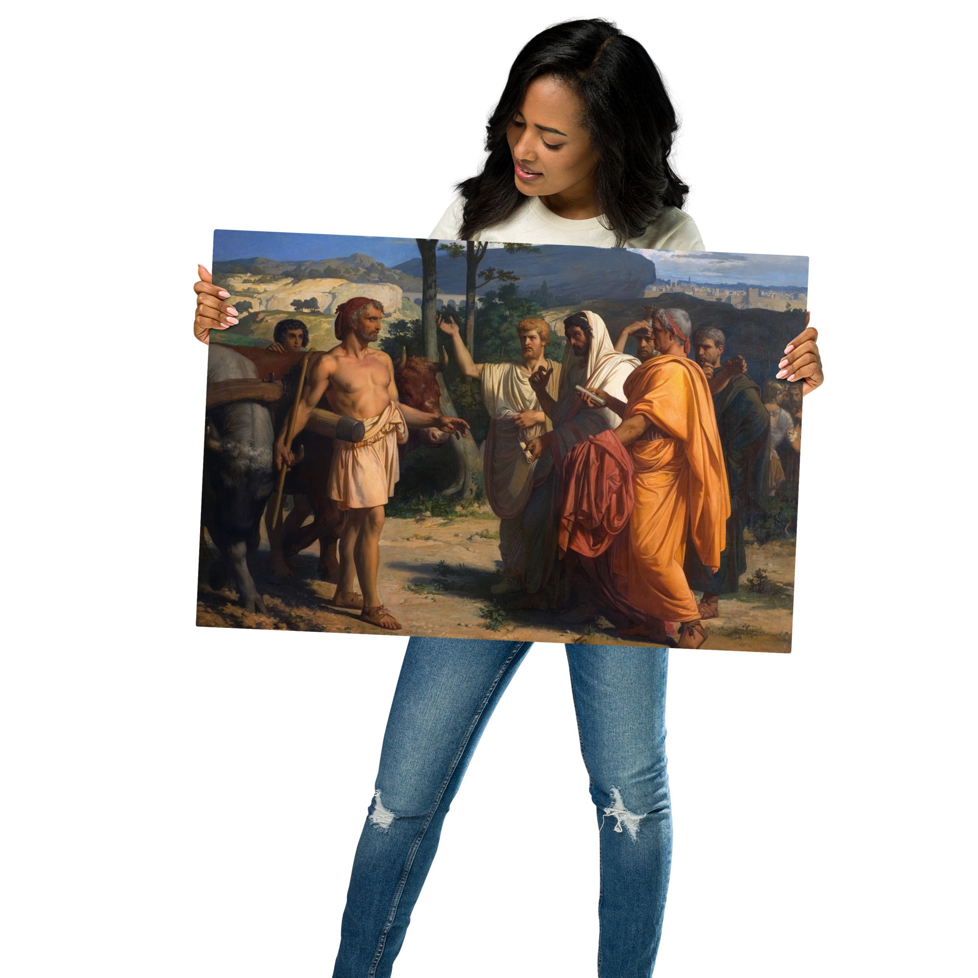 Metal prints Alexandre Cabanel French 1823 1889 Cincinnatus Recevant Les Ambassadeurs De Rome 1843