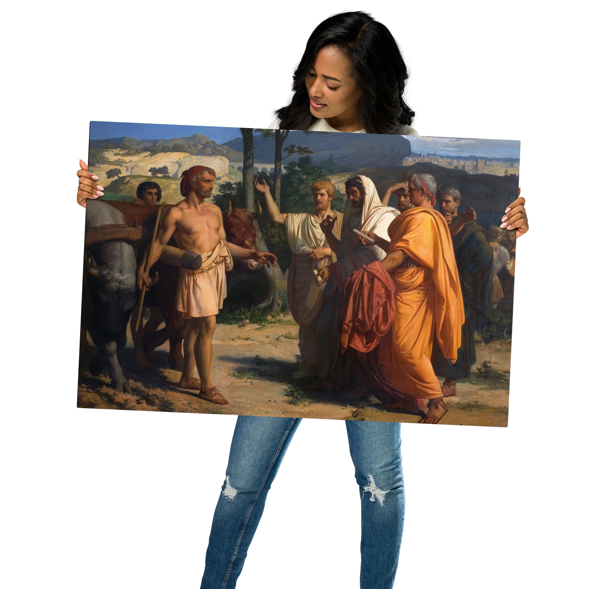 Metal prints Alexandre Cabanel French 1823 1889 Cincinnatus Recevant Les Ambassadeurs De Rome 1843