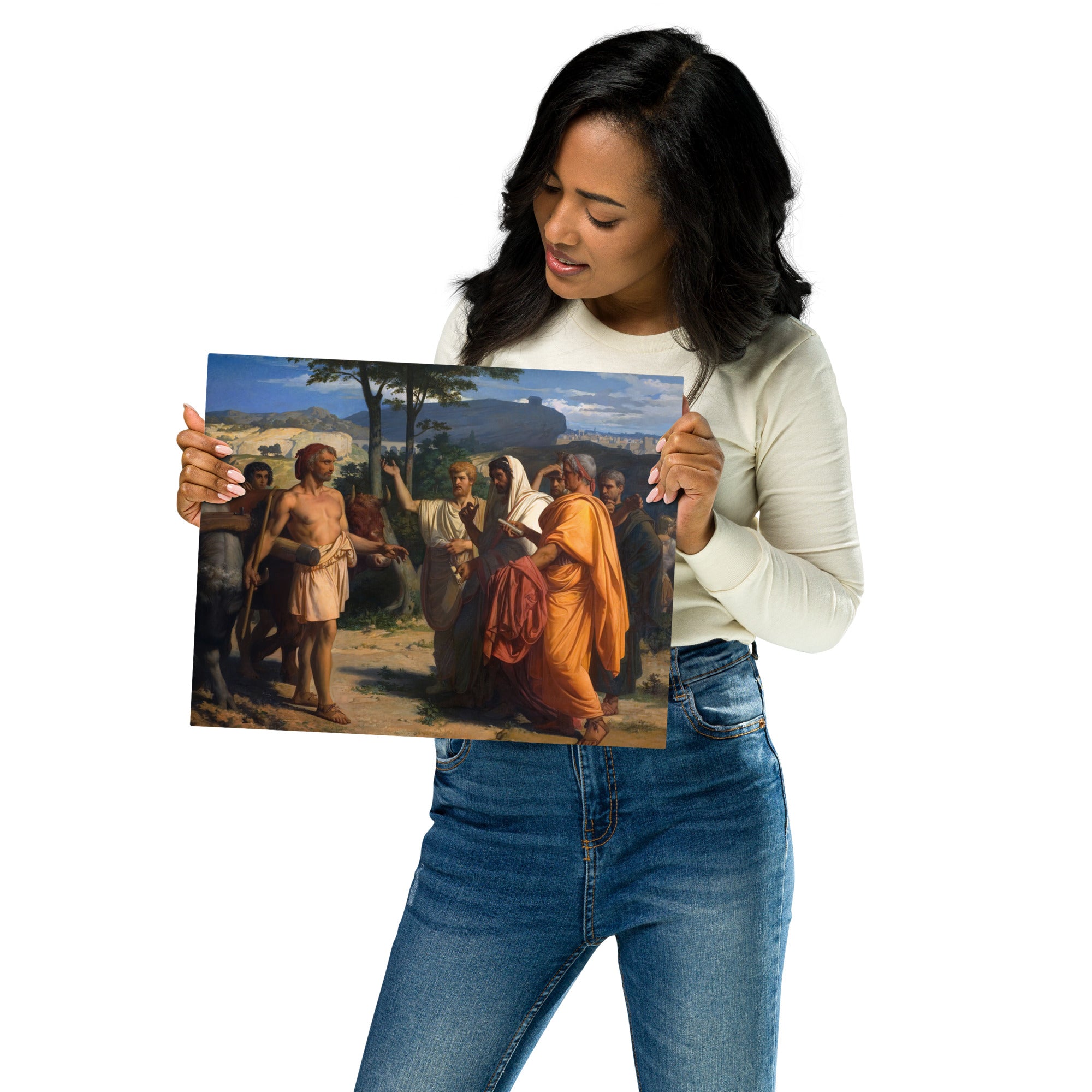 Metal prints Alexandre Cabanel French 1823 1889 Cincinnatus Recevant Les Ambassadeurs De Rome 1843