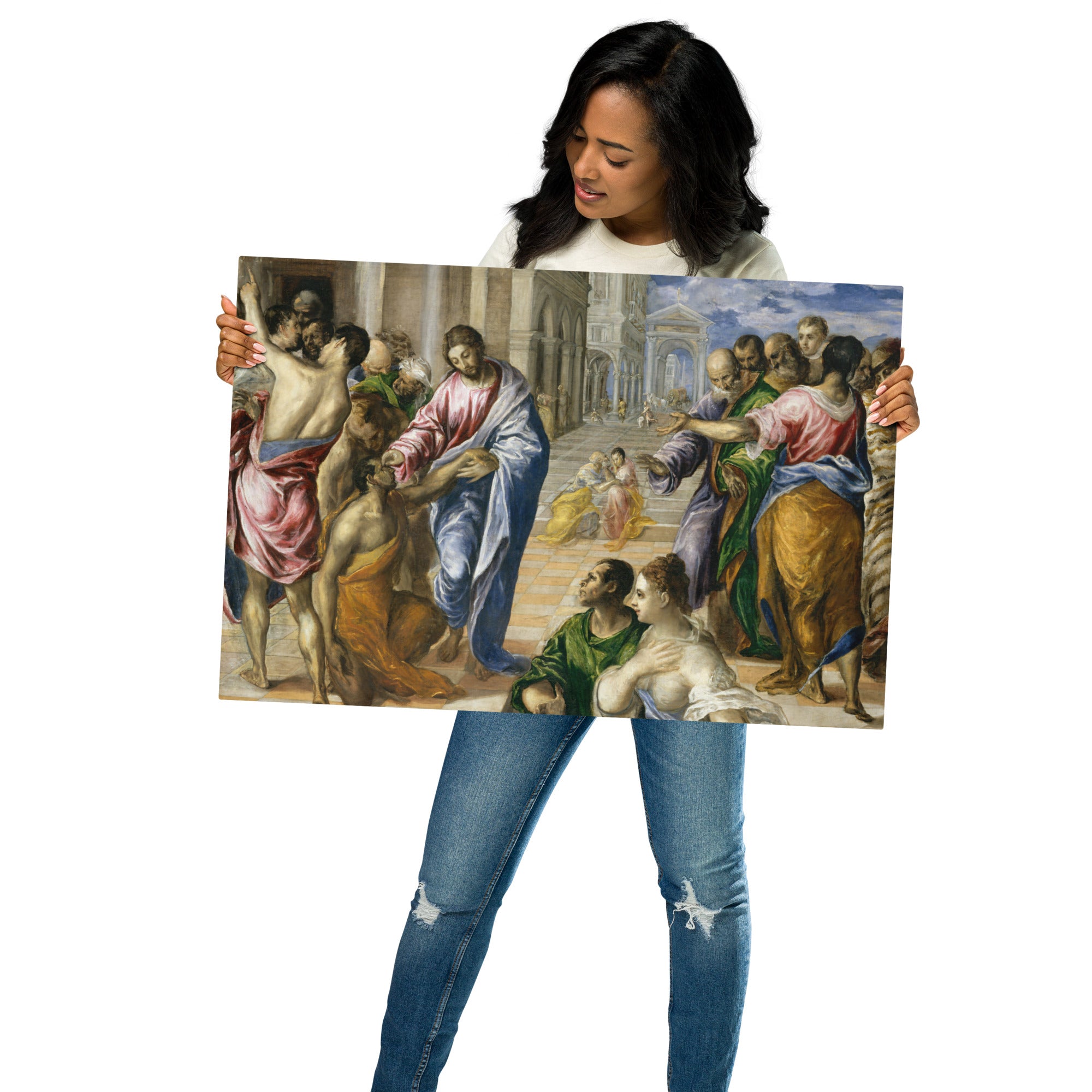 Metal prints El Greco (Domenikos Theotokopoulos) Greek 1540 1614 Christ Healing the Blind 1570