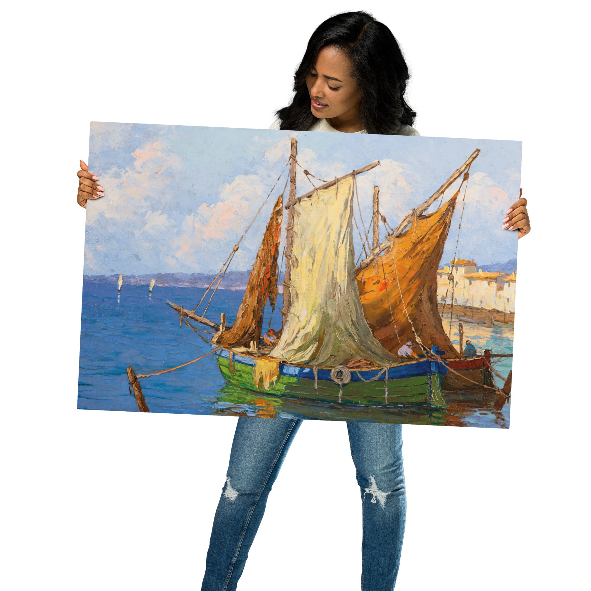 Metal prints Georgy Alexandrovich Lapchine Russian 1885 1950 Le Retour Des Pêcheurs