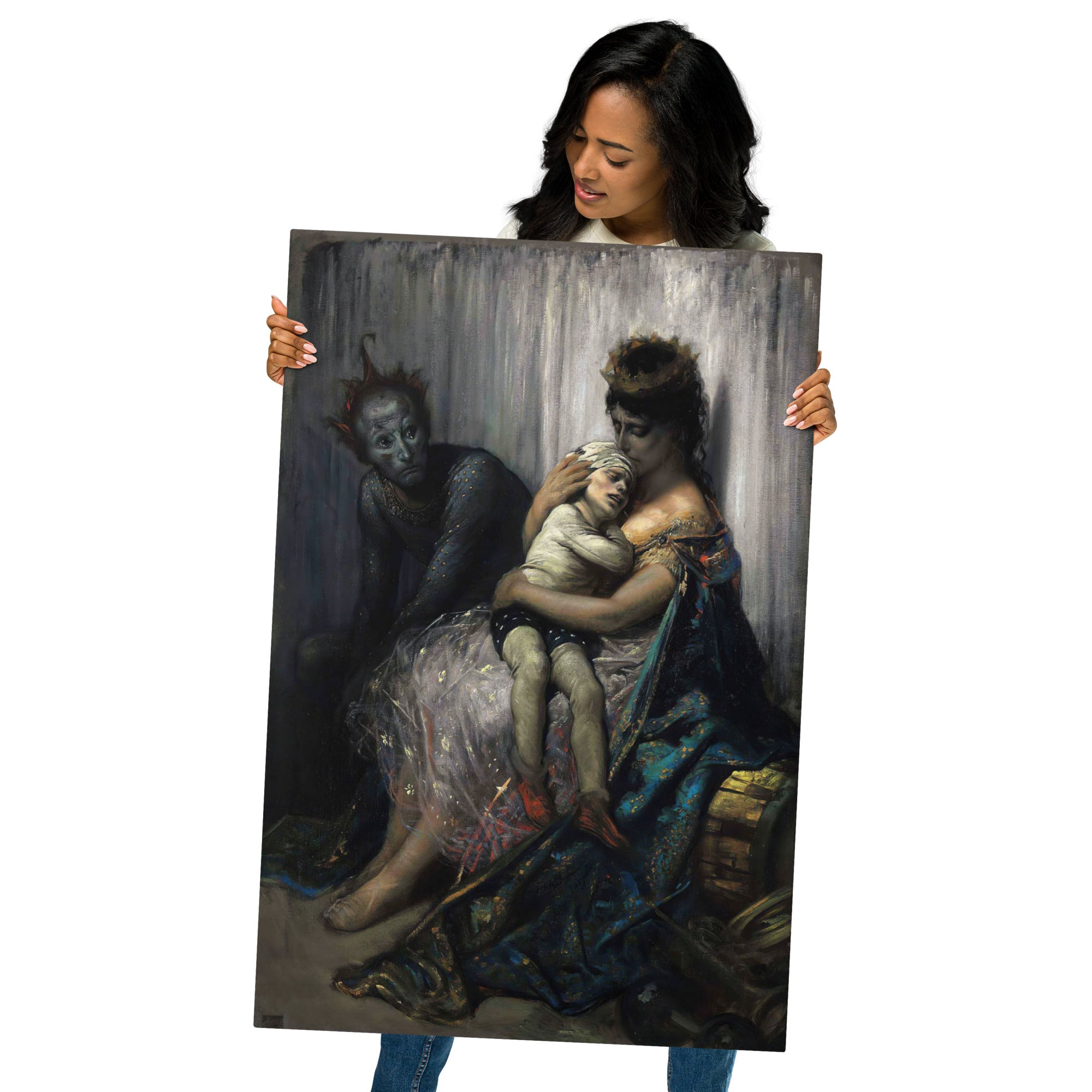 Metal prints Gustave Doré French 1832 1883 La famille du saltimbanque l’enfant blessé 1853