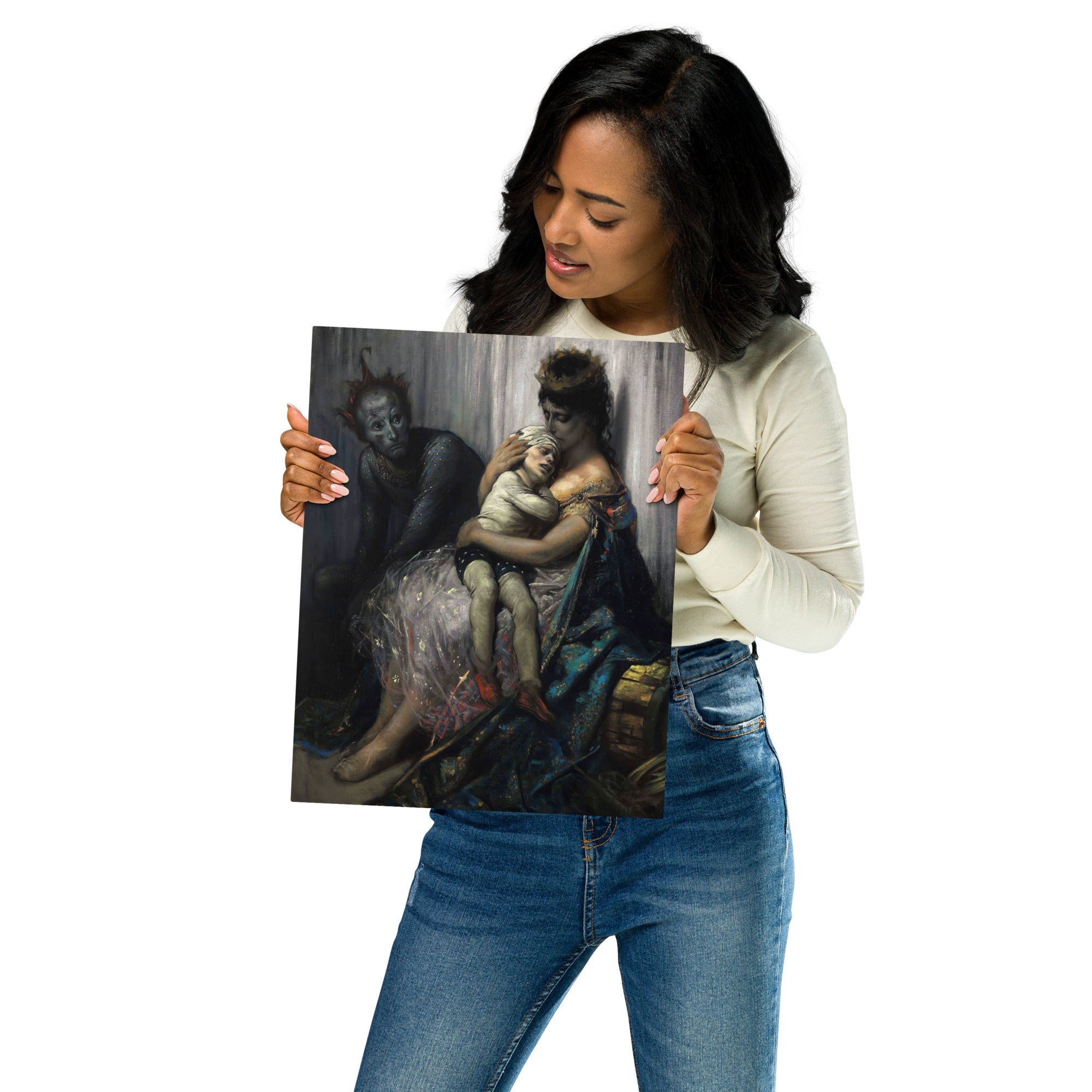 Metal prints Gustave Doré French 1832 1883 La famille du saltimbanque l’enfant blessé 1853