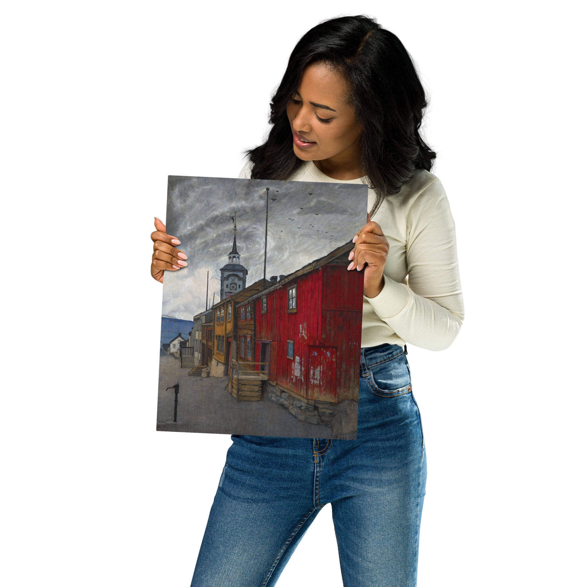 Metal prints Harald Sohlberg Norwegian 1877 1935 Street in Røros 1902